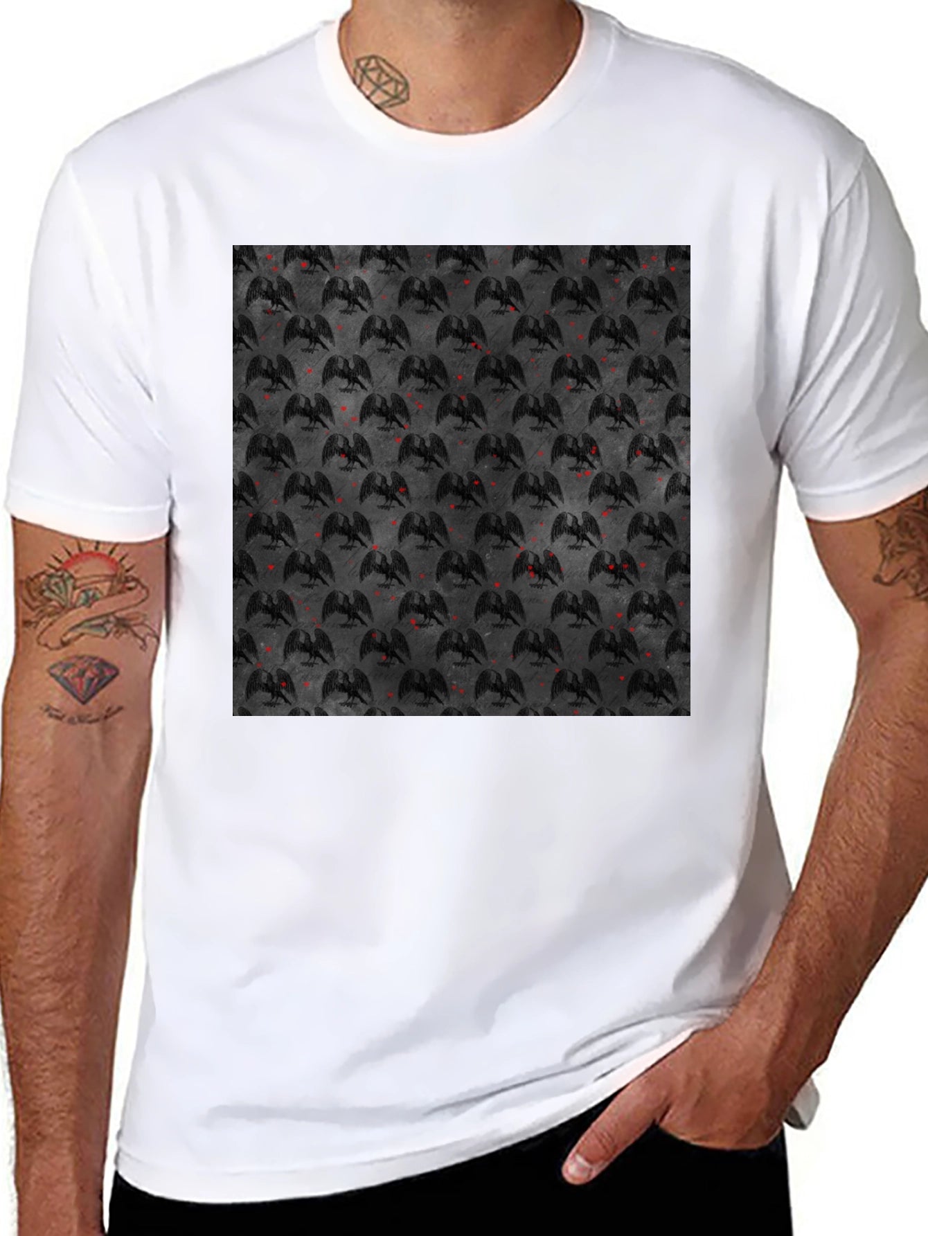 Black Graphic Tee - Gothic Dragon Design