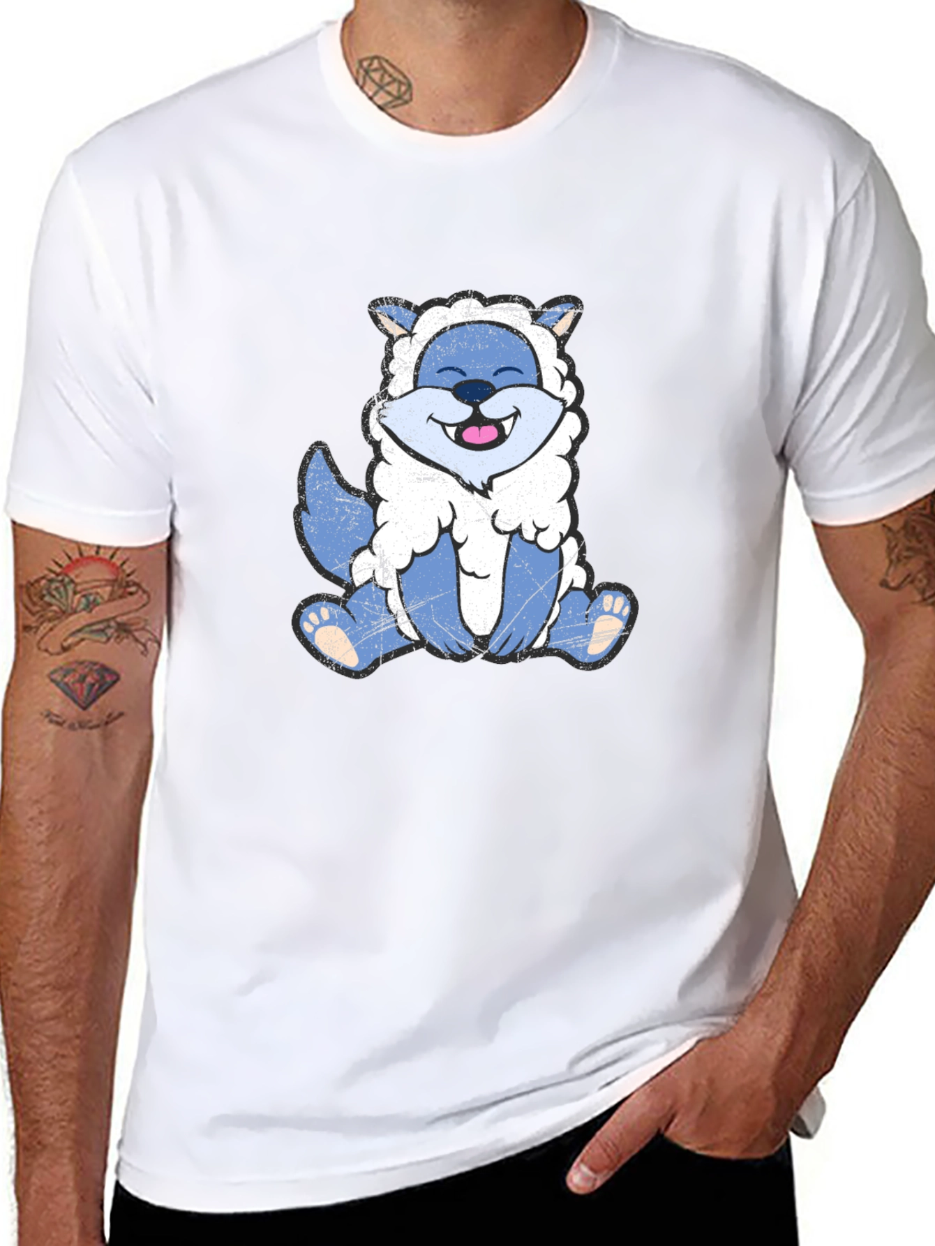 Funny Wolf in Sheeps Clothing Black T-Shirt