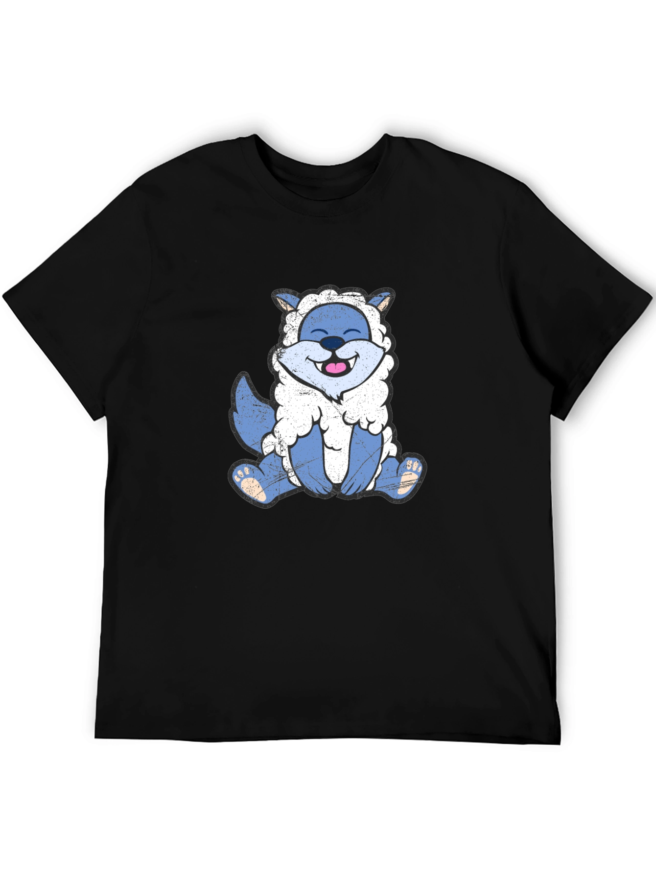 Funny Wolf in Sheeps Clothing Black T-Shirt