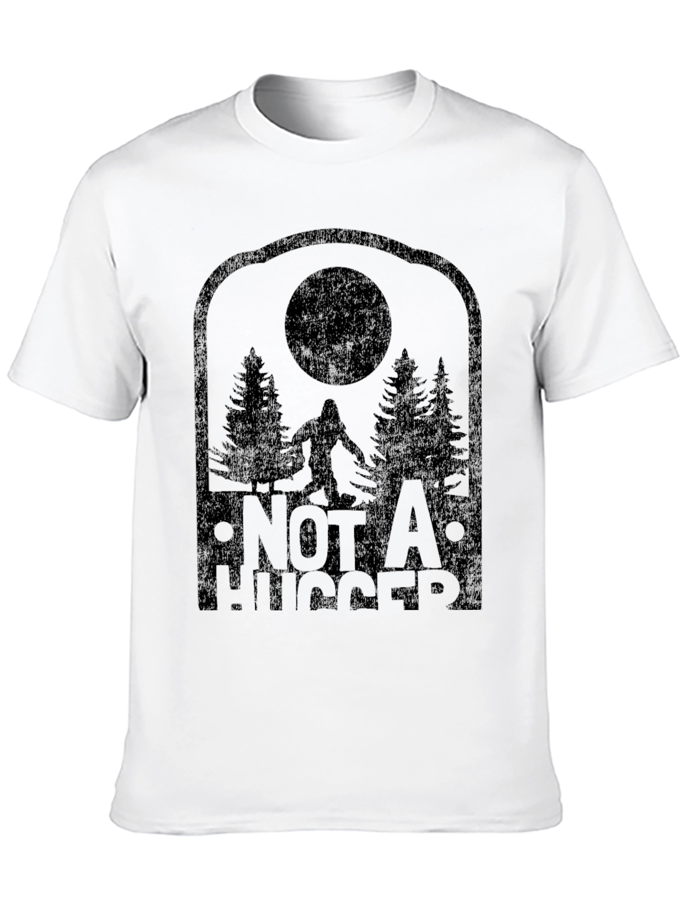 Not a Hugger Sasquatch Black Graphic Tee