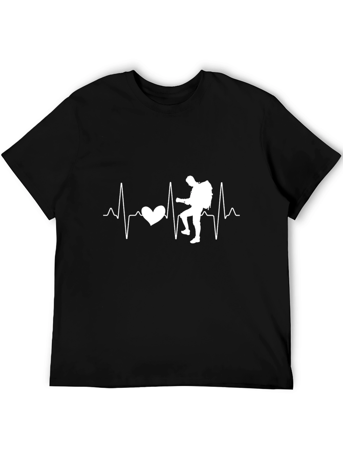 Hiking Heartbeat T-Shirt - Black