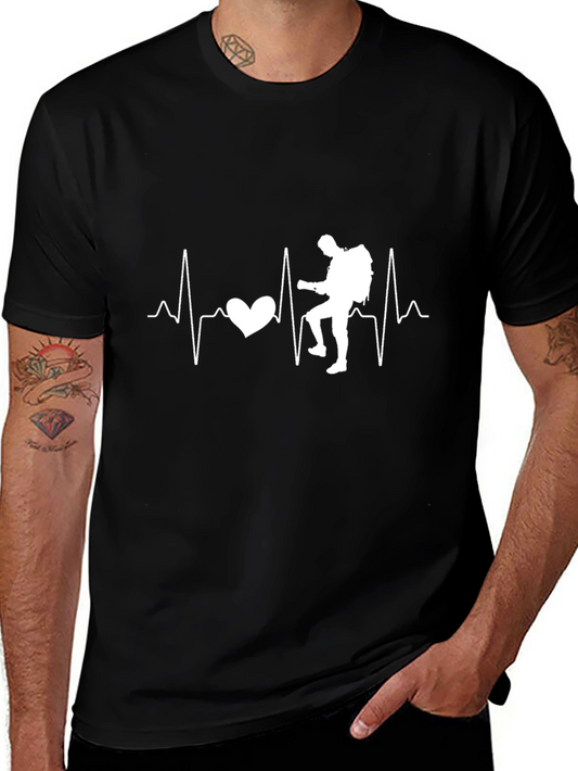 Hiking Heartbeat T-Shirt - Black