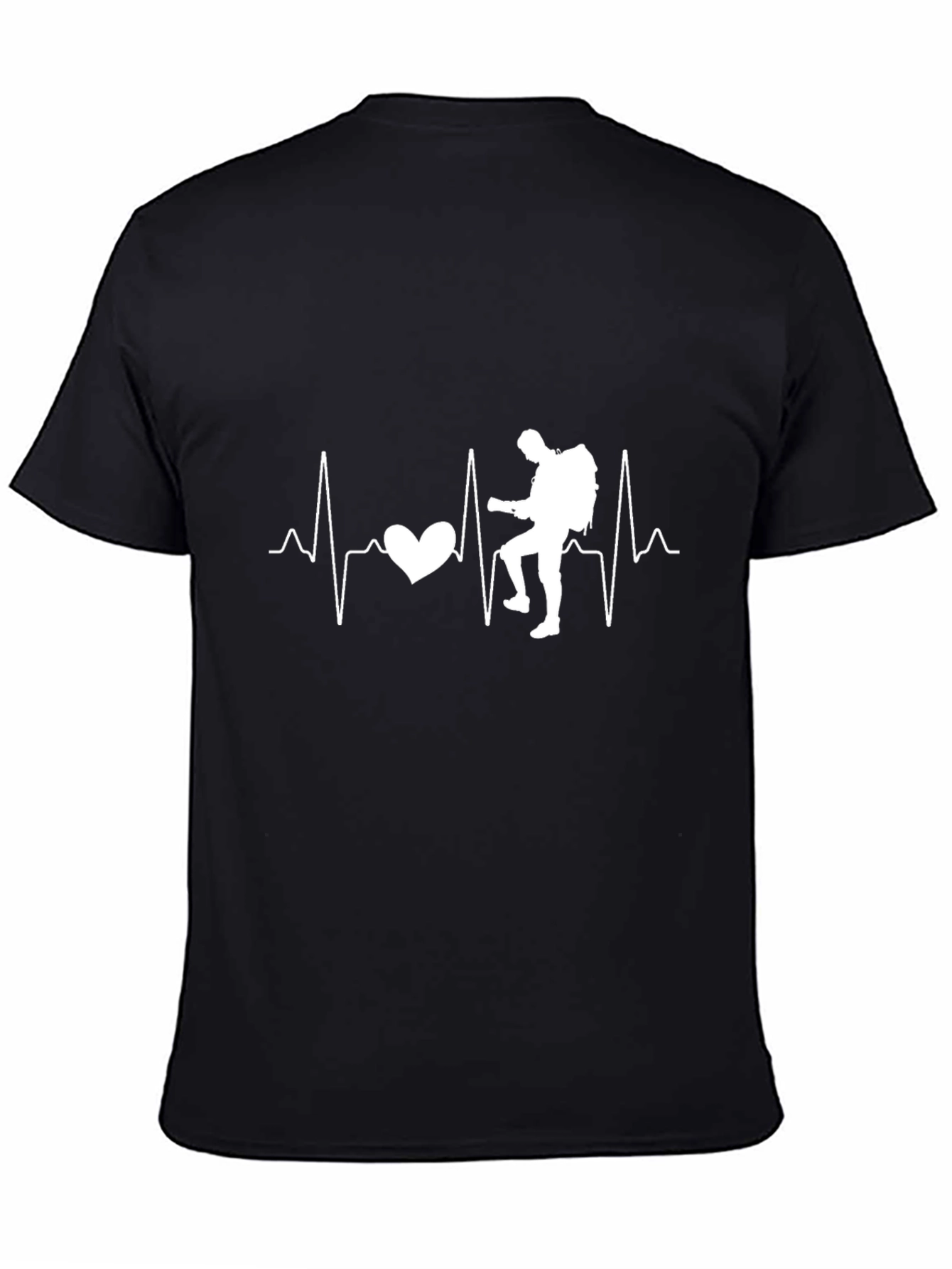 Hiking Heartbeat T-Shirt - Black