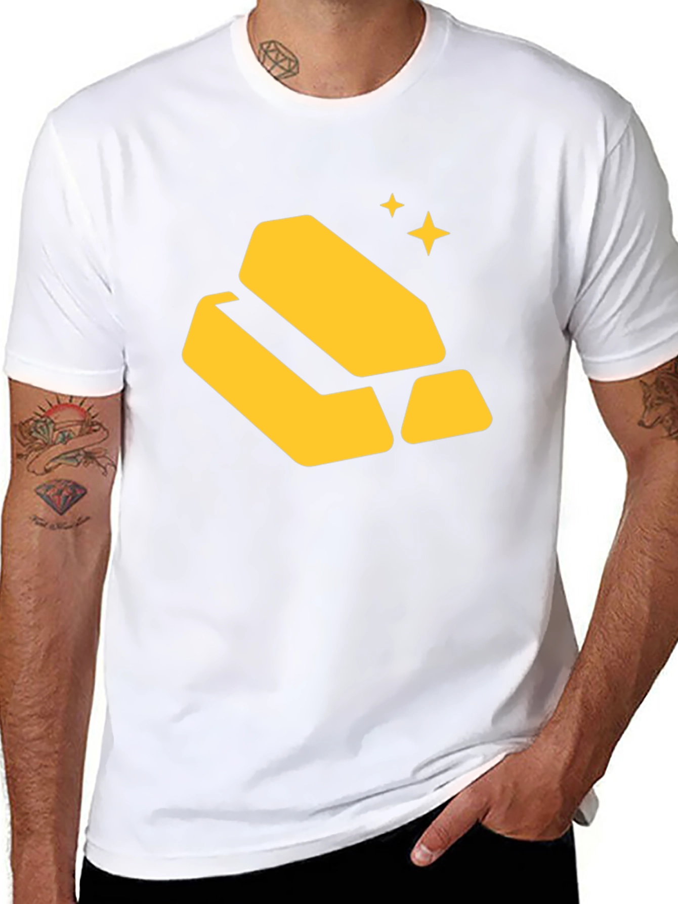Gold Bars Graphic Tee - Black