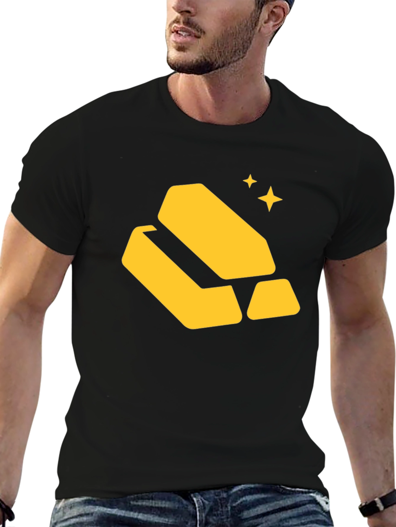Gold Bars Graphic Tee - Black