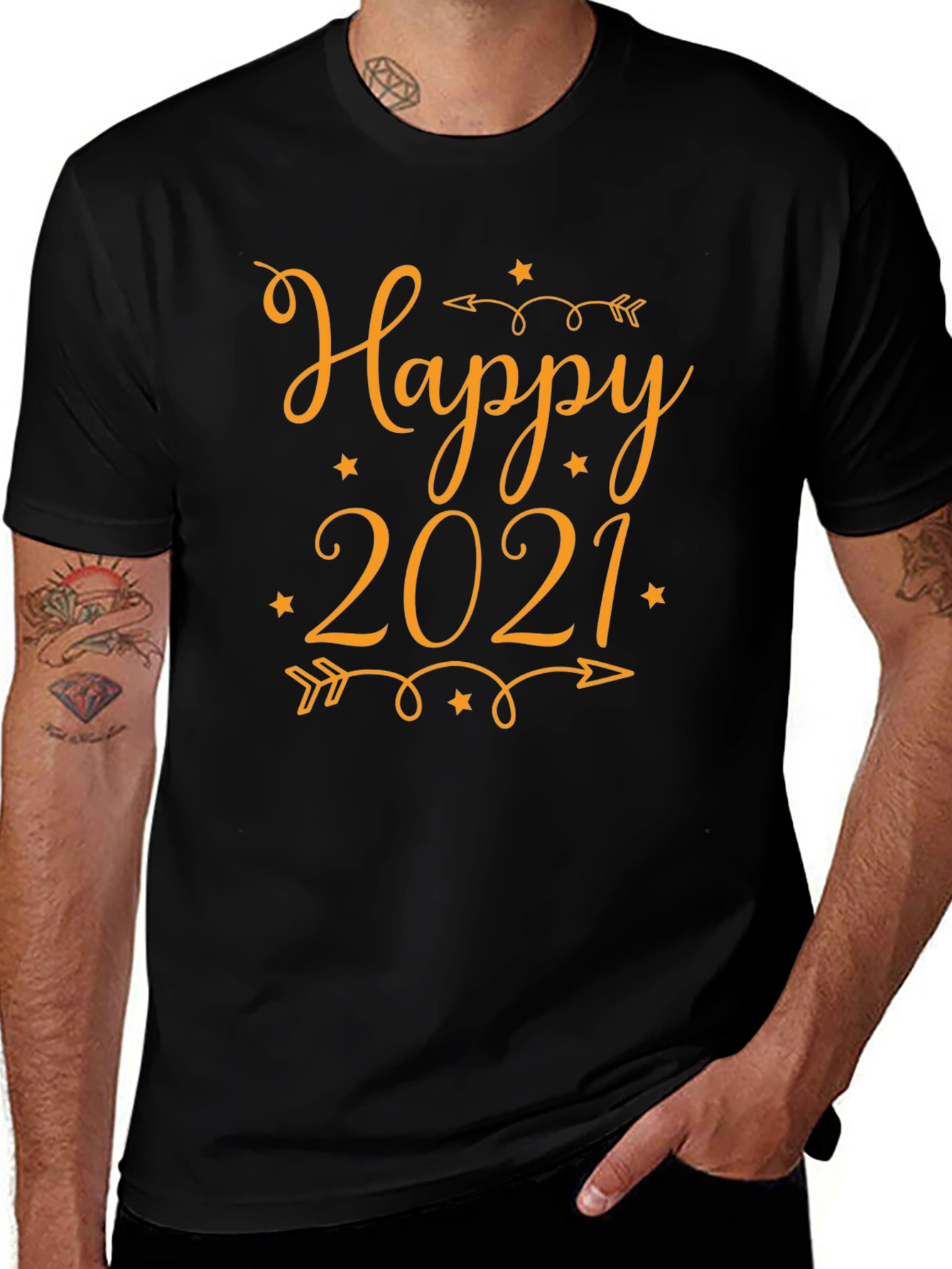 Happy 2021 Graphic T-Shirt - Black