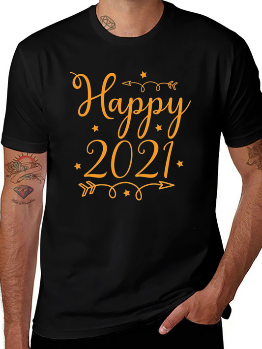 Happy 2021 Graphic T-Shirt - Black