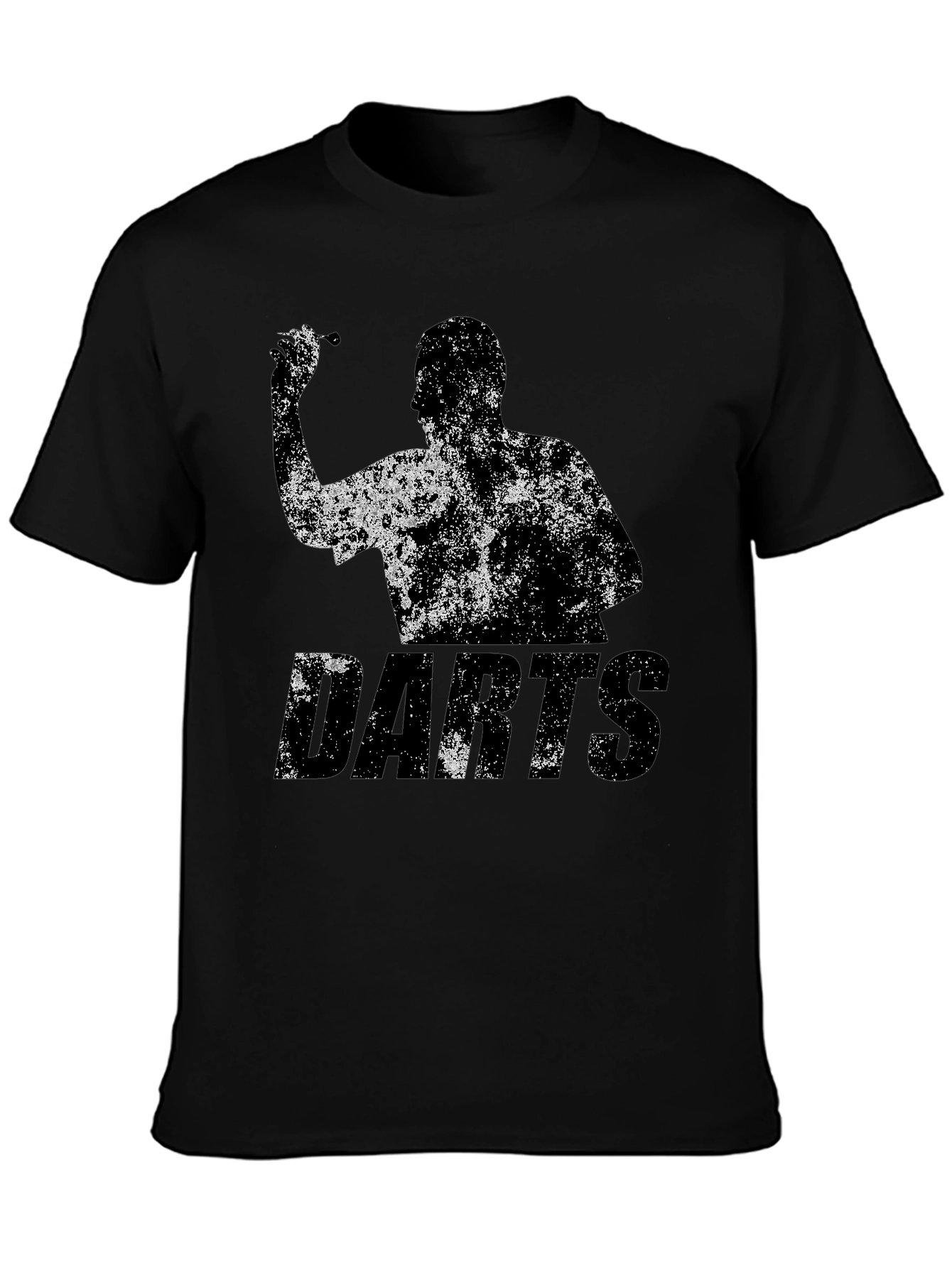 Darts Player Graphic T-Shirt - Black Cotton Tee