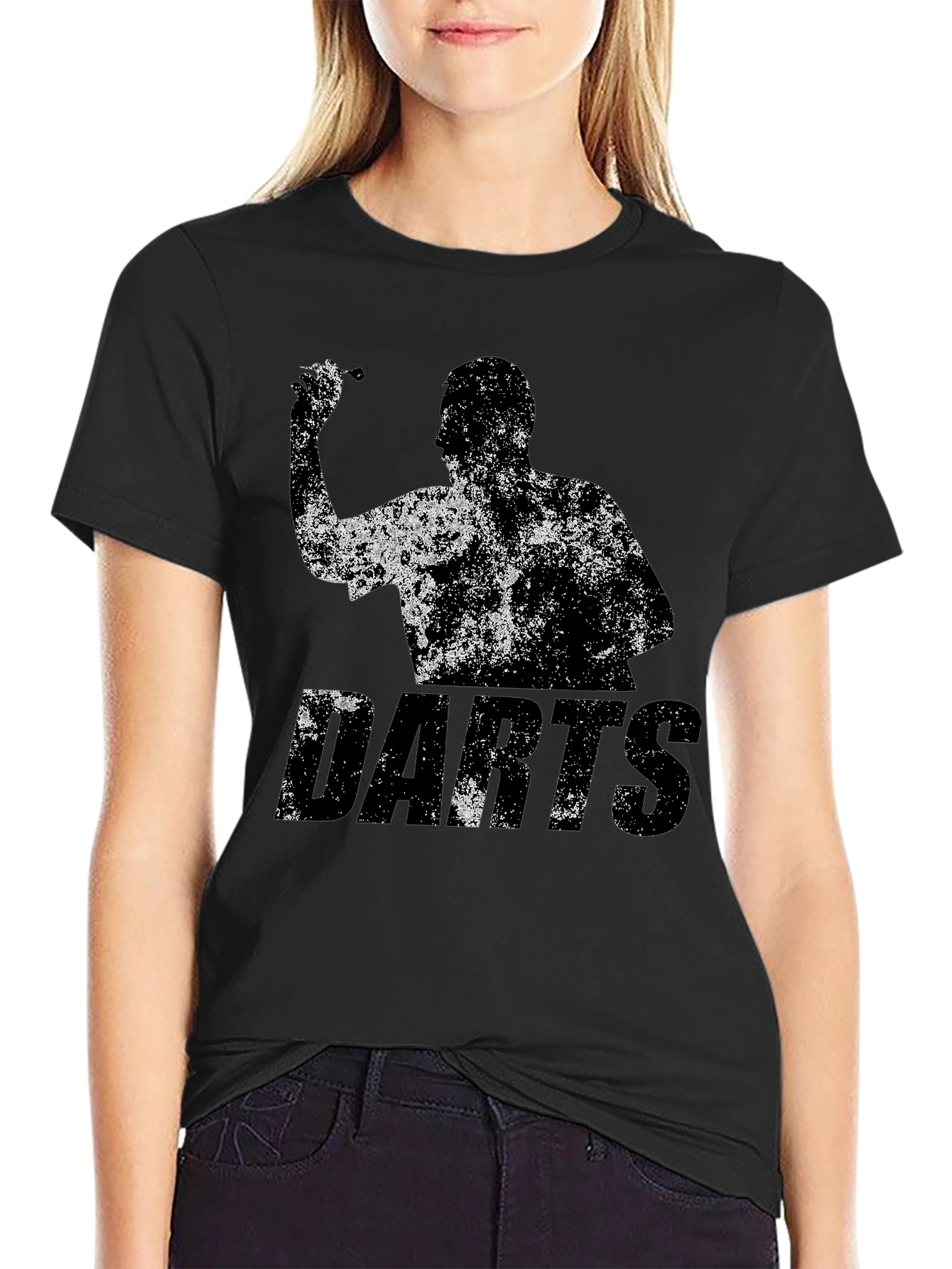 Darts Player Graphic T-Shirt - Black Cotton Tee