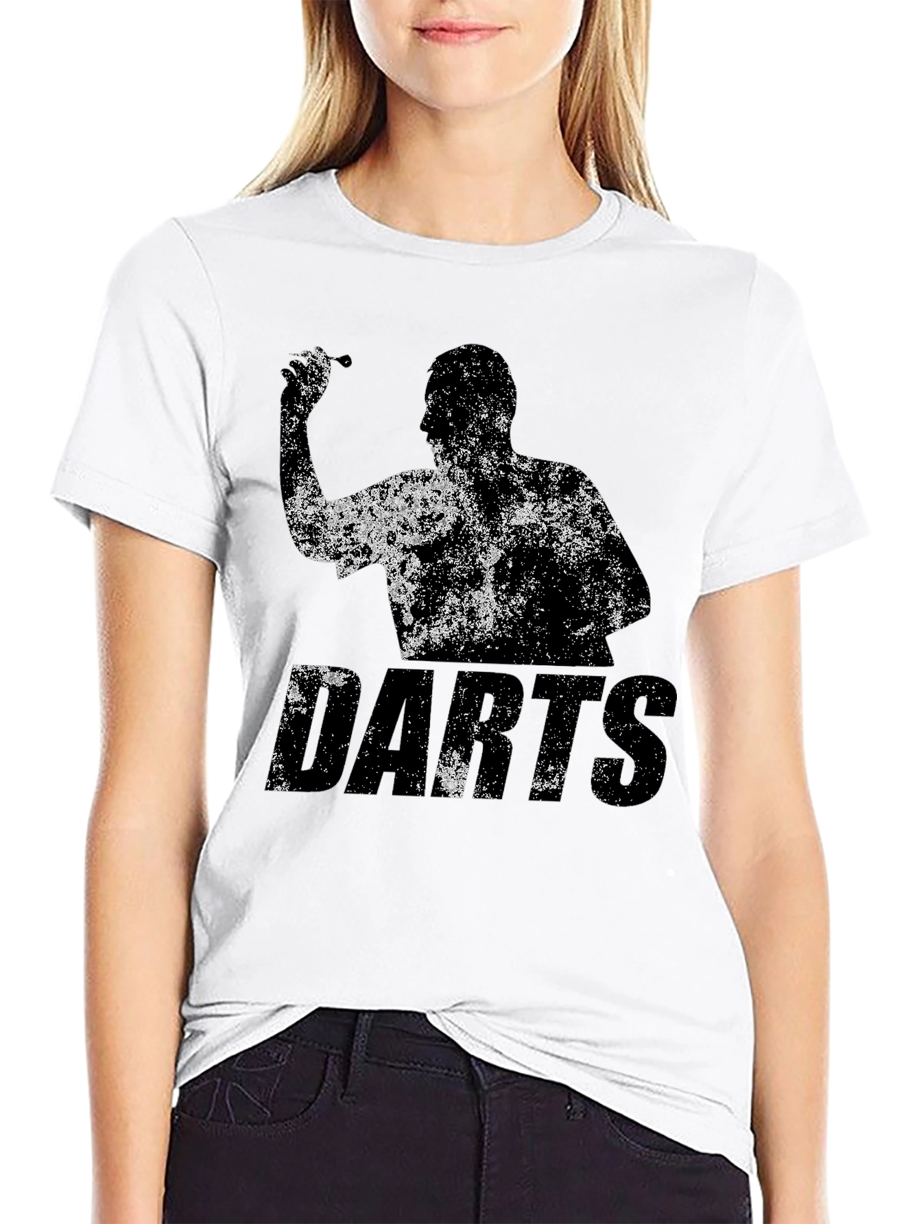 Darts Player Graphic T-Shirt - Black Cotton Tee