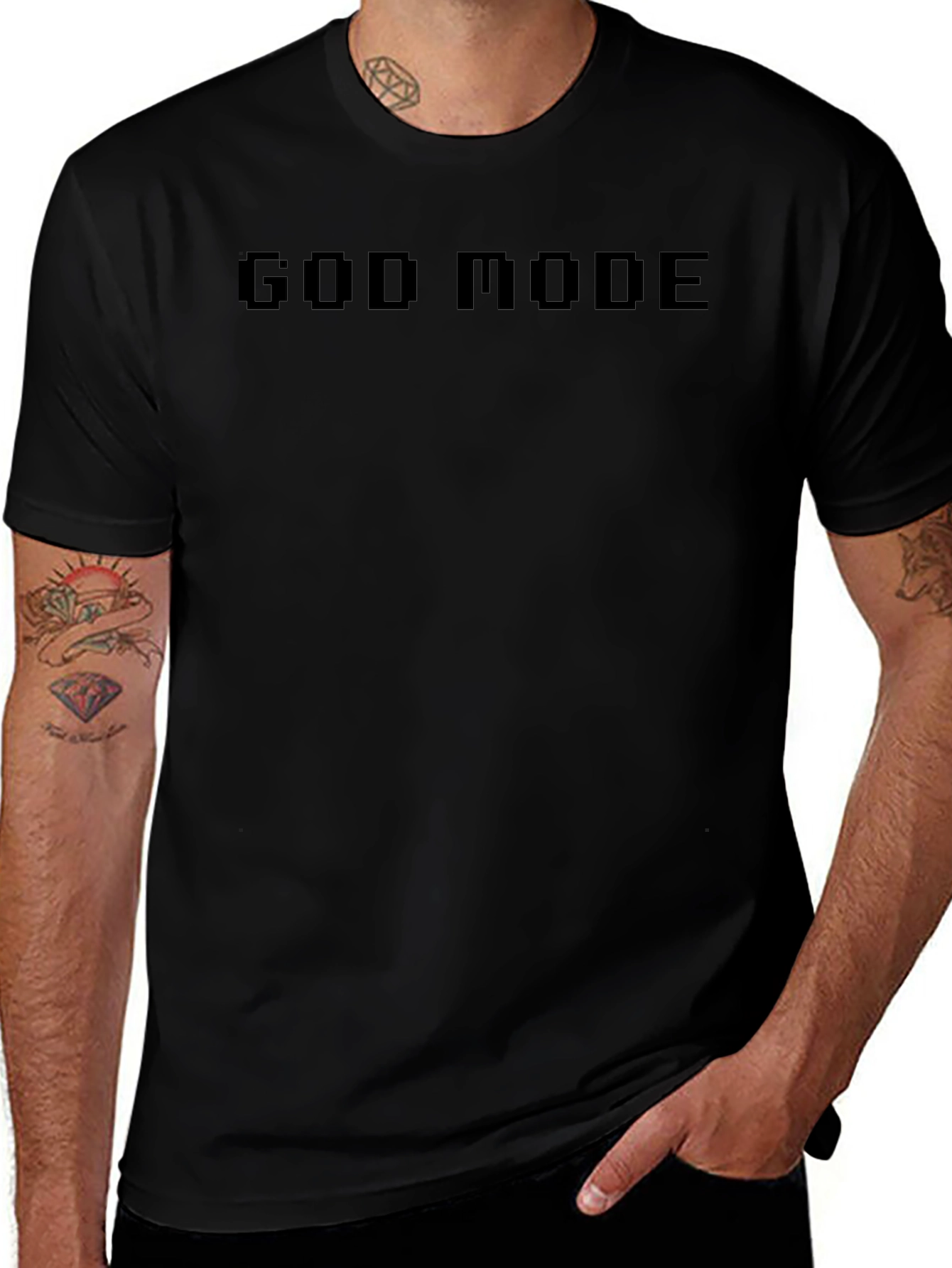 God Mode Pixel Graphic Tee - Gamer T-Shirt