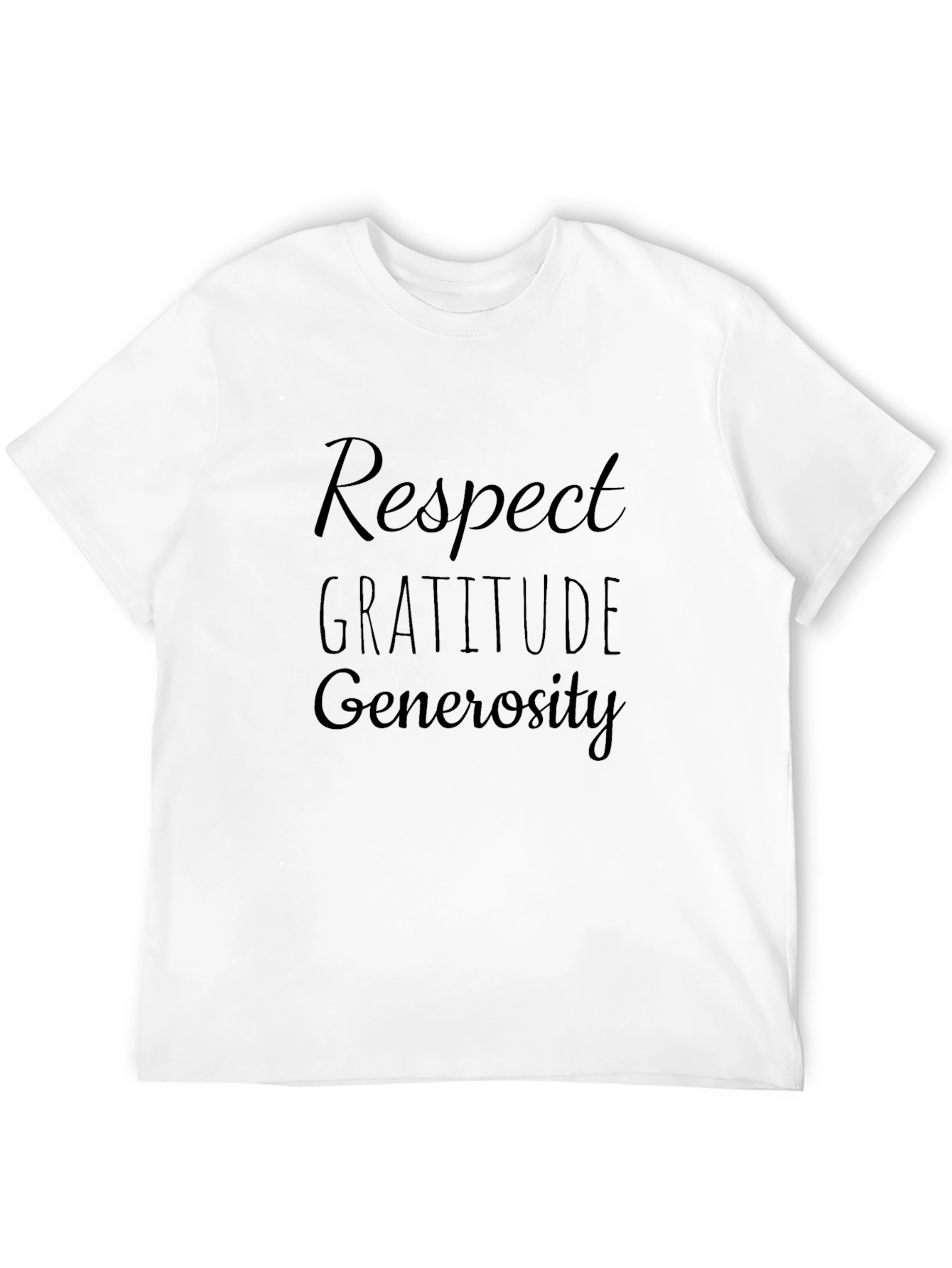 Respect Gratitude Generosity Black T-Shirt