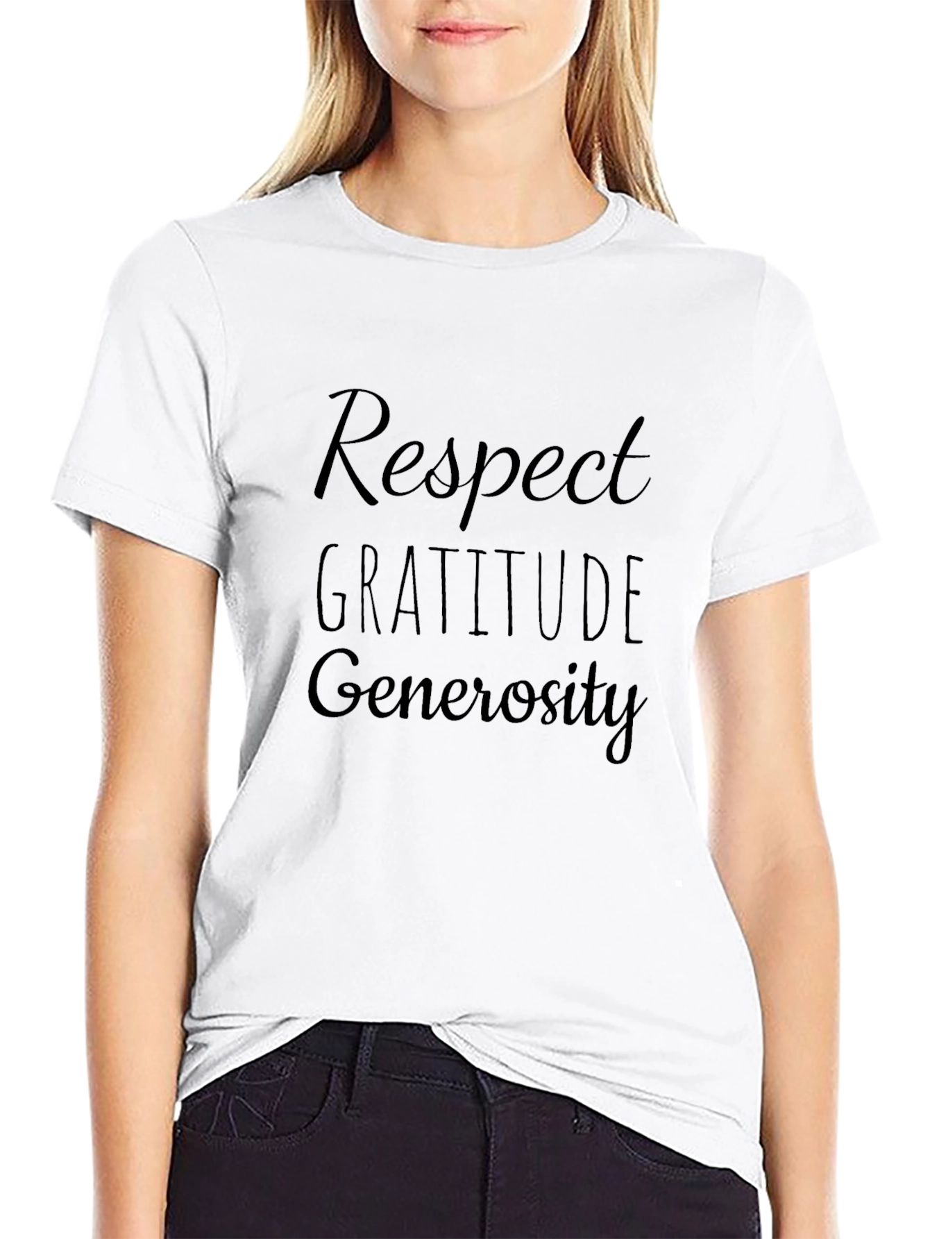 Respect Gratitude Generosity Black T-Shirt