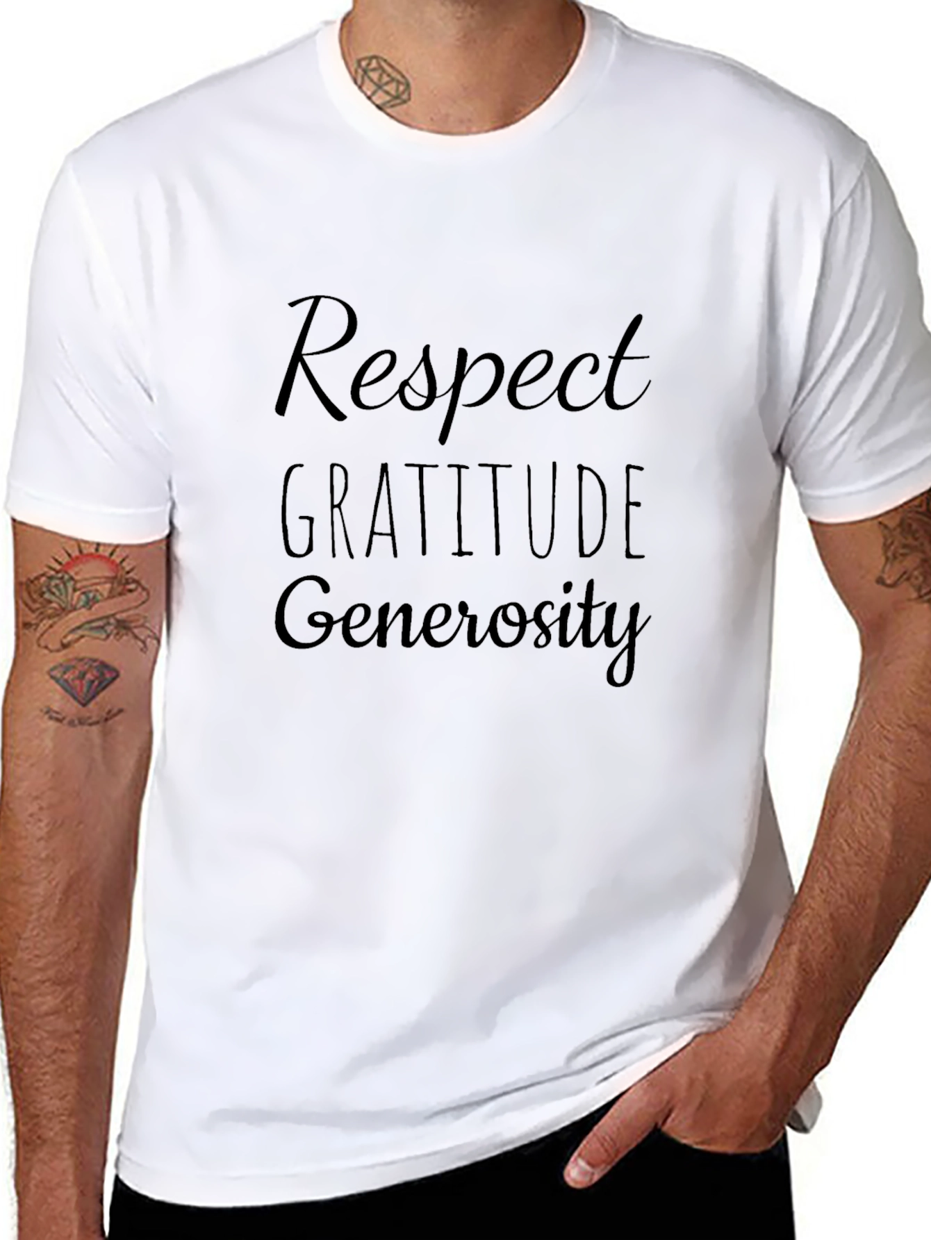 Respect Gratitude Generosity Black T-Shirt