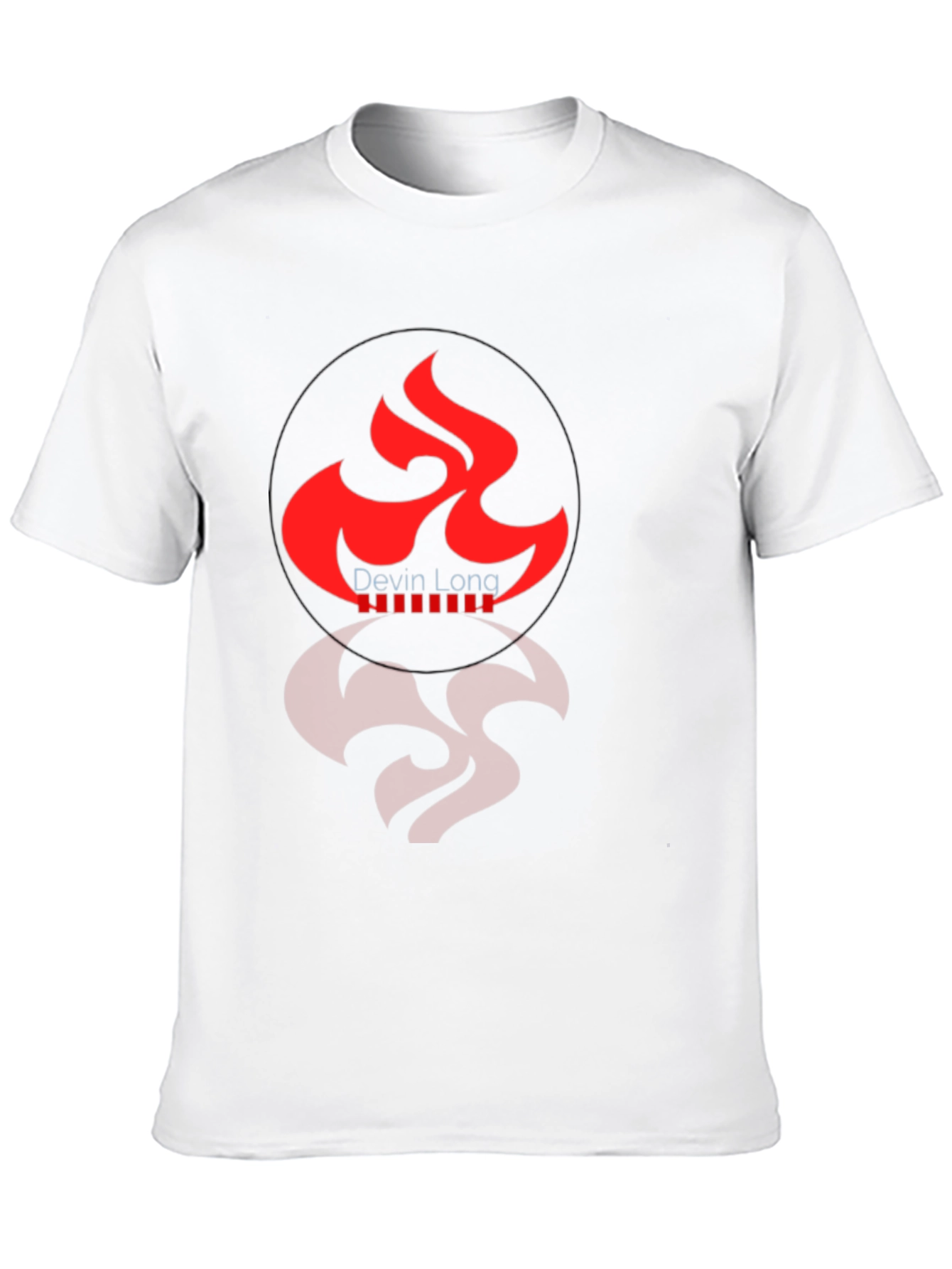 Black Graphic Tee with Red Flame Design