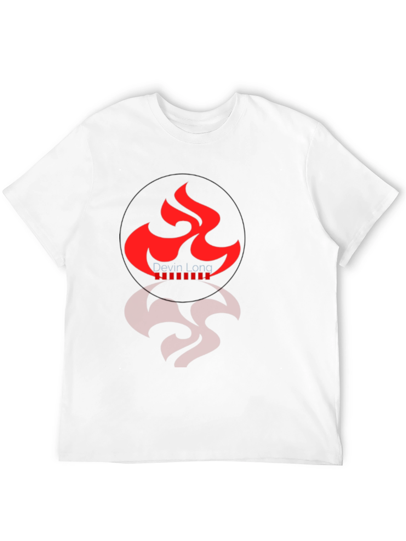 Black Graphic Tee with Red Flame Design