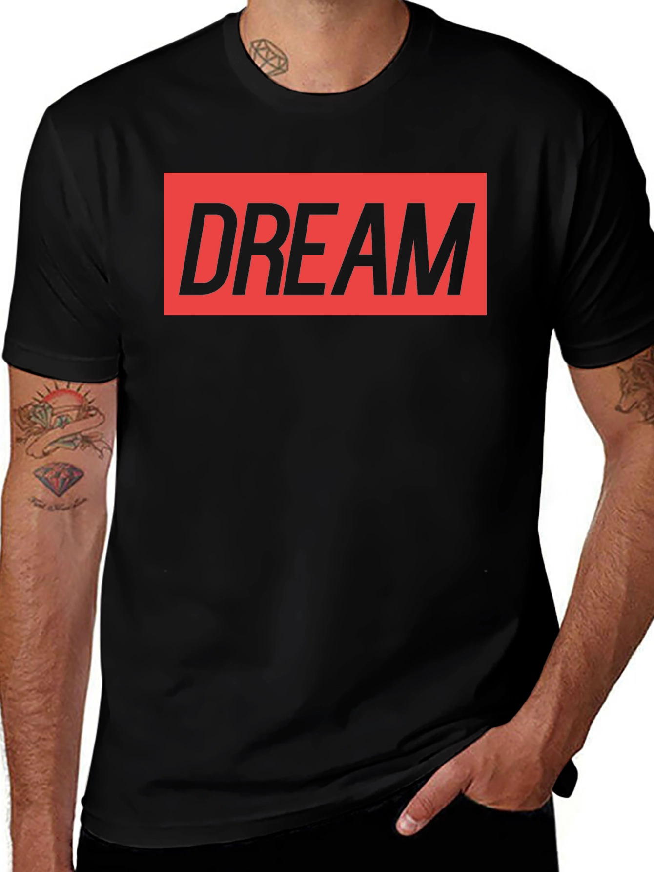 DREAM Graphic Print Crew Neck T-Shirt