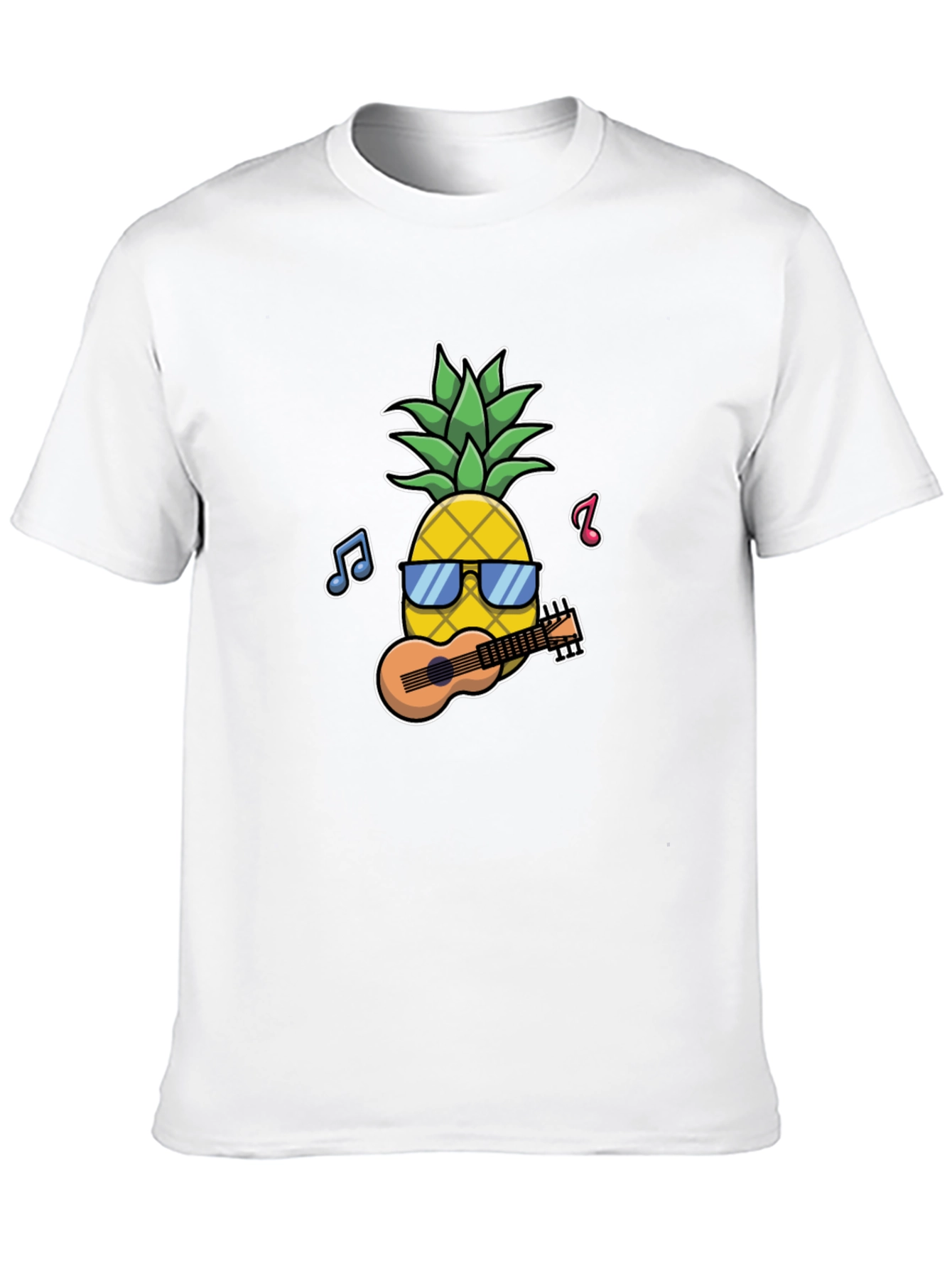 Pineapple Ukulele Black Graphic T-Shirt