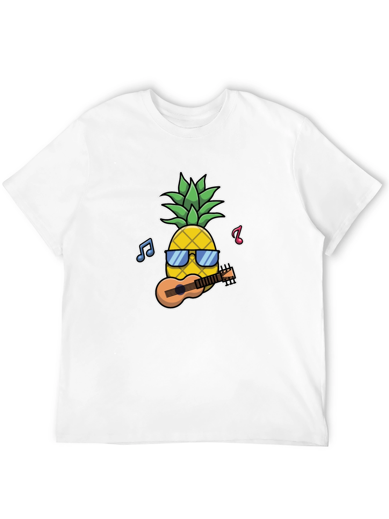 Pineapple Ukulele Black Graphic T-Shirt