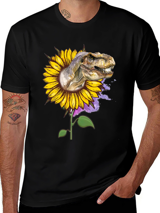 Dinosaur Sunflower Graphic Tee