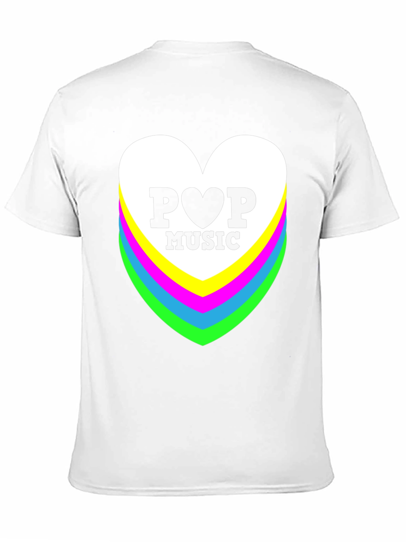 Pop Music Heart Graphic Black T-Shirt