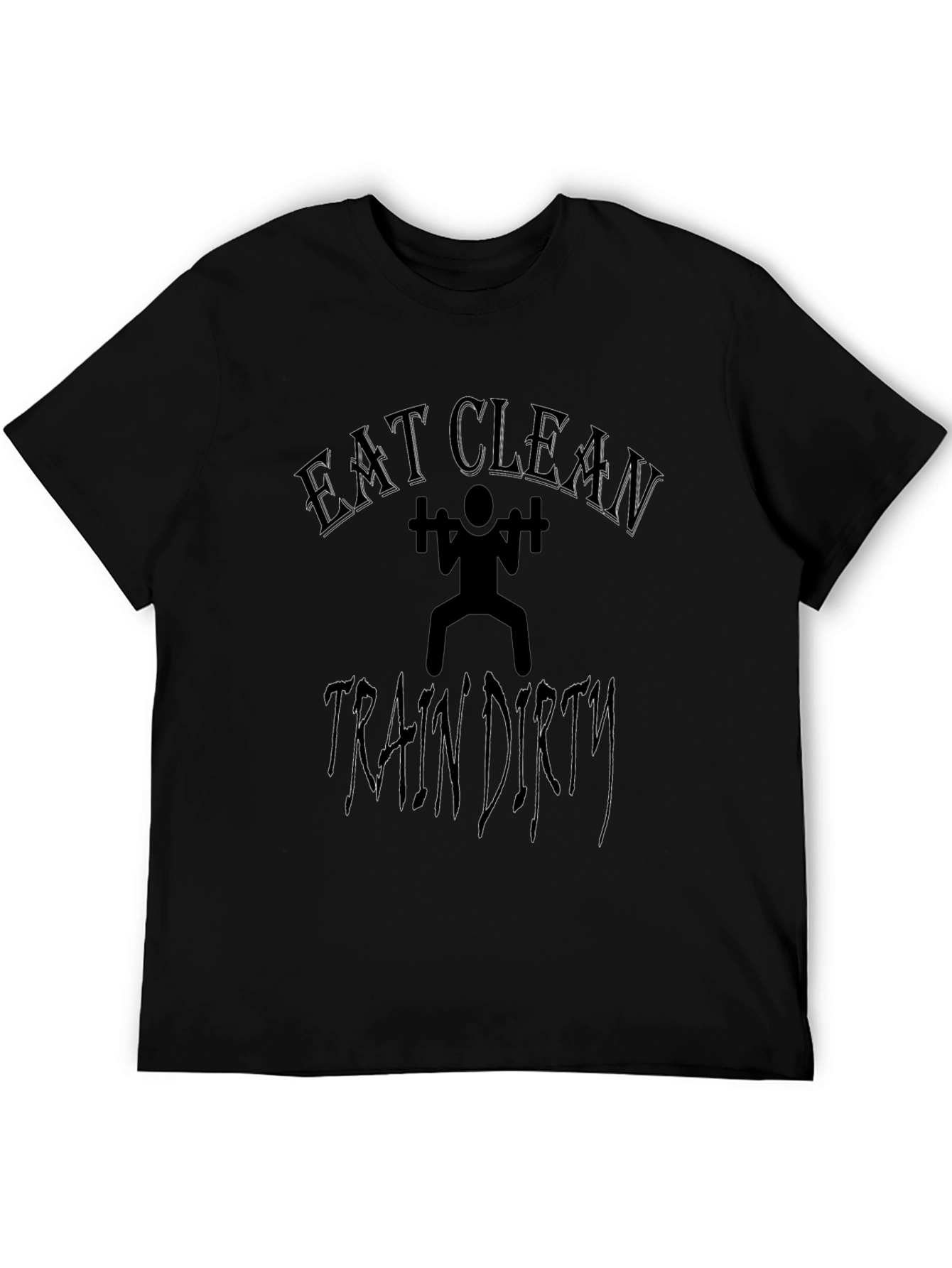 Eat Clean Train Dirty Graphic Tee - Black