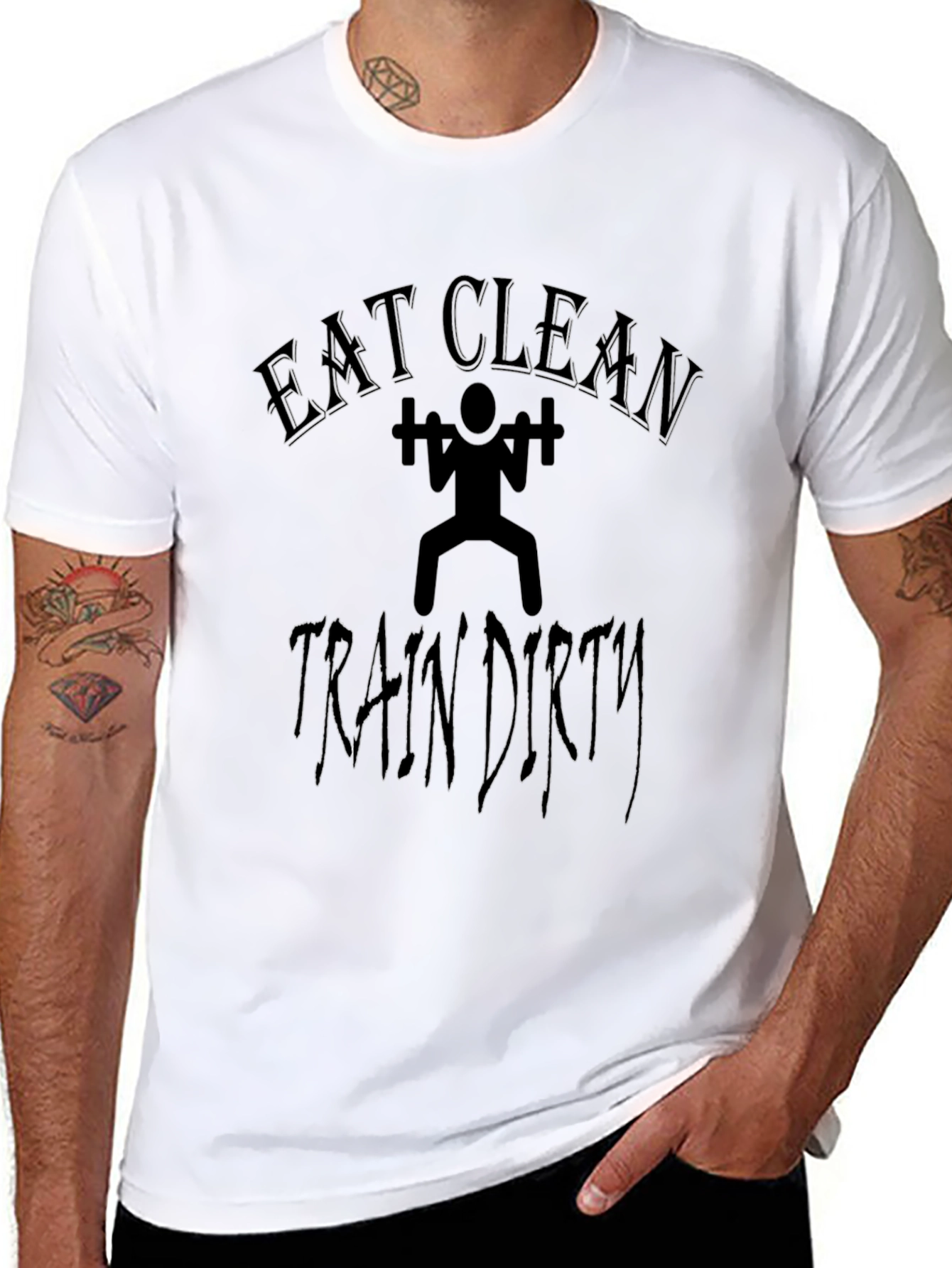 Eat Clean Train Dirty Graphic Tee - Black