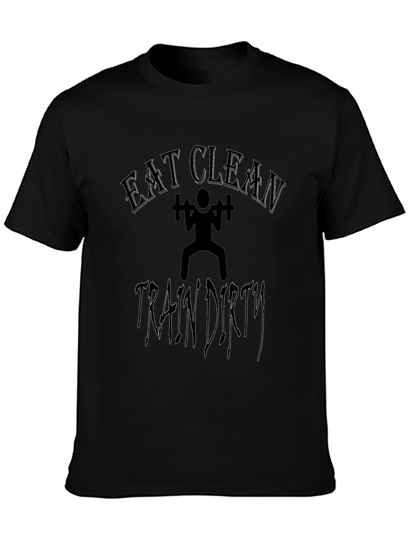 Eat Clean Train Dirty Graphic Tee - Black