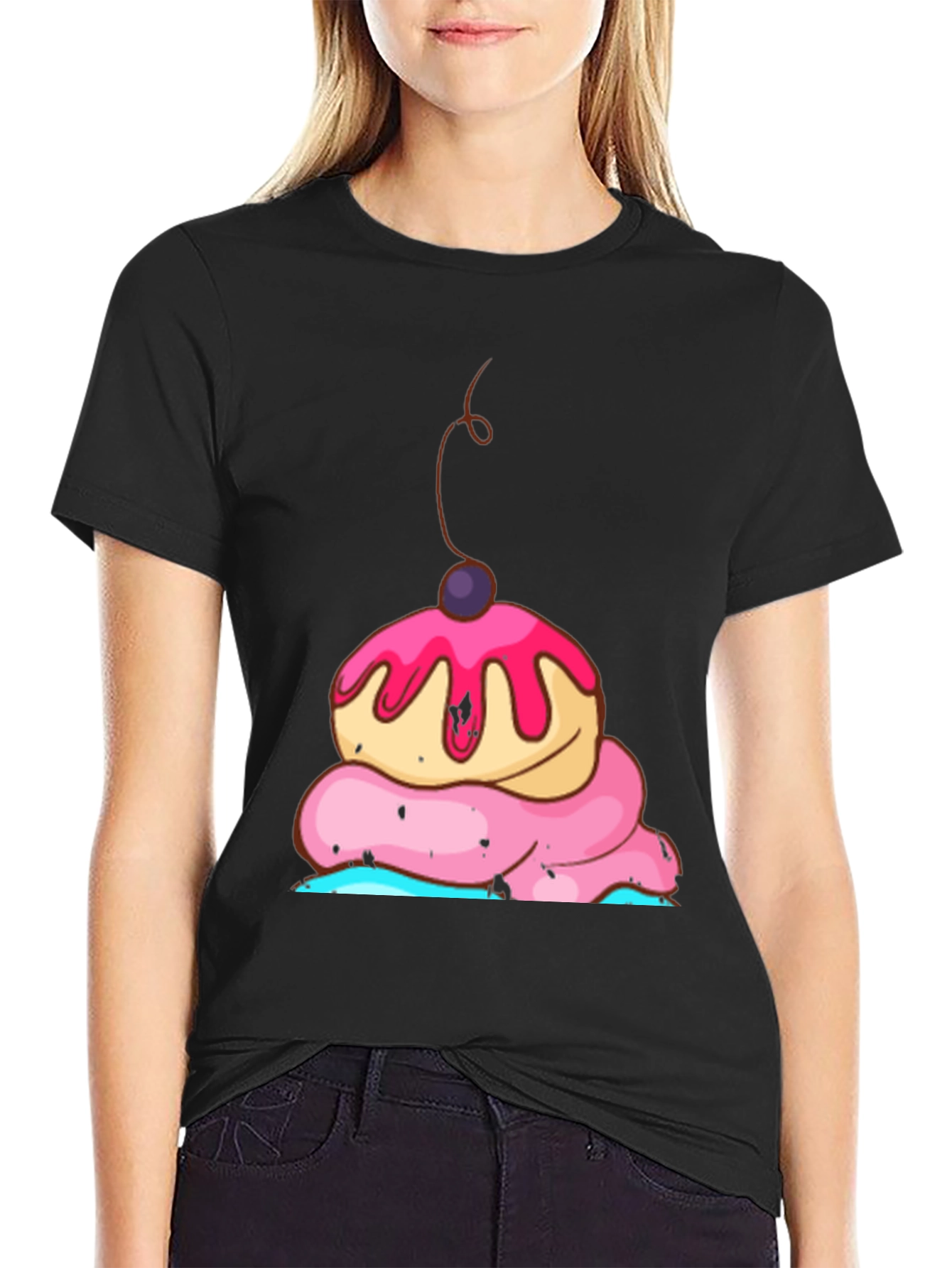Cupcake Graphic Black T-Shirt