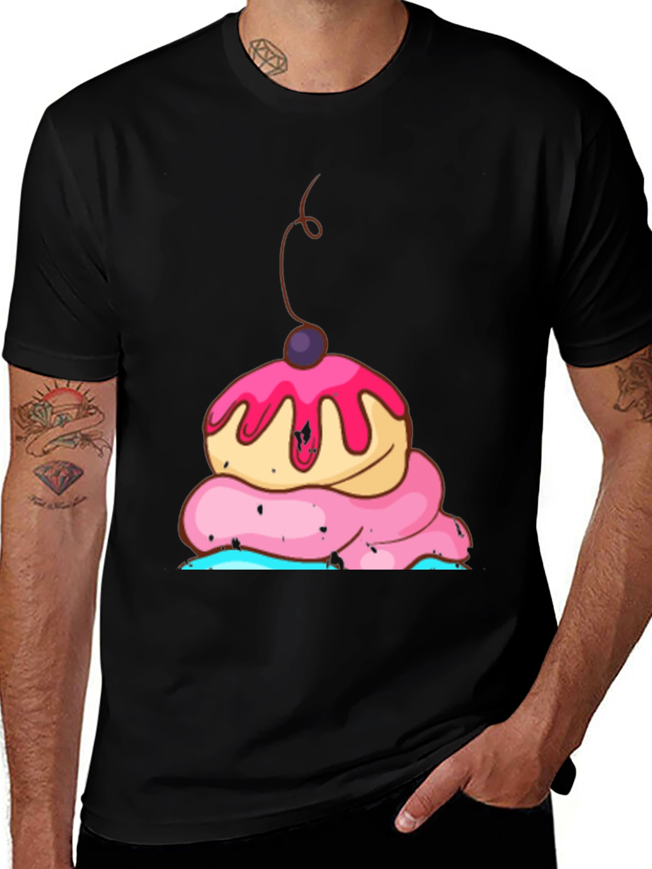 Cupcake Graphic Black T-Shirt