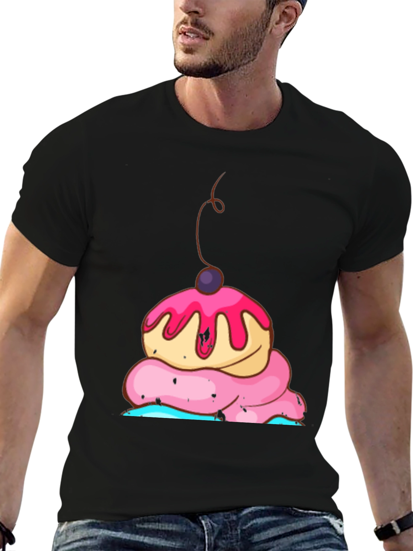 Cupcake Graphic Black T-Shirt