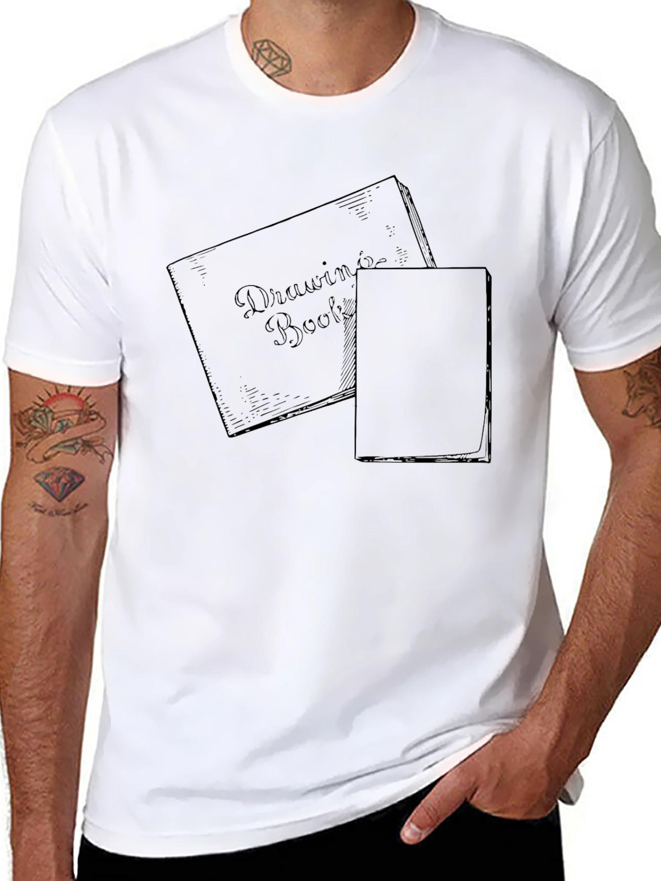 Black Drawing Book Graphic Tee