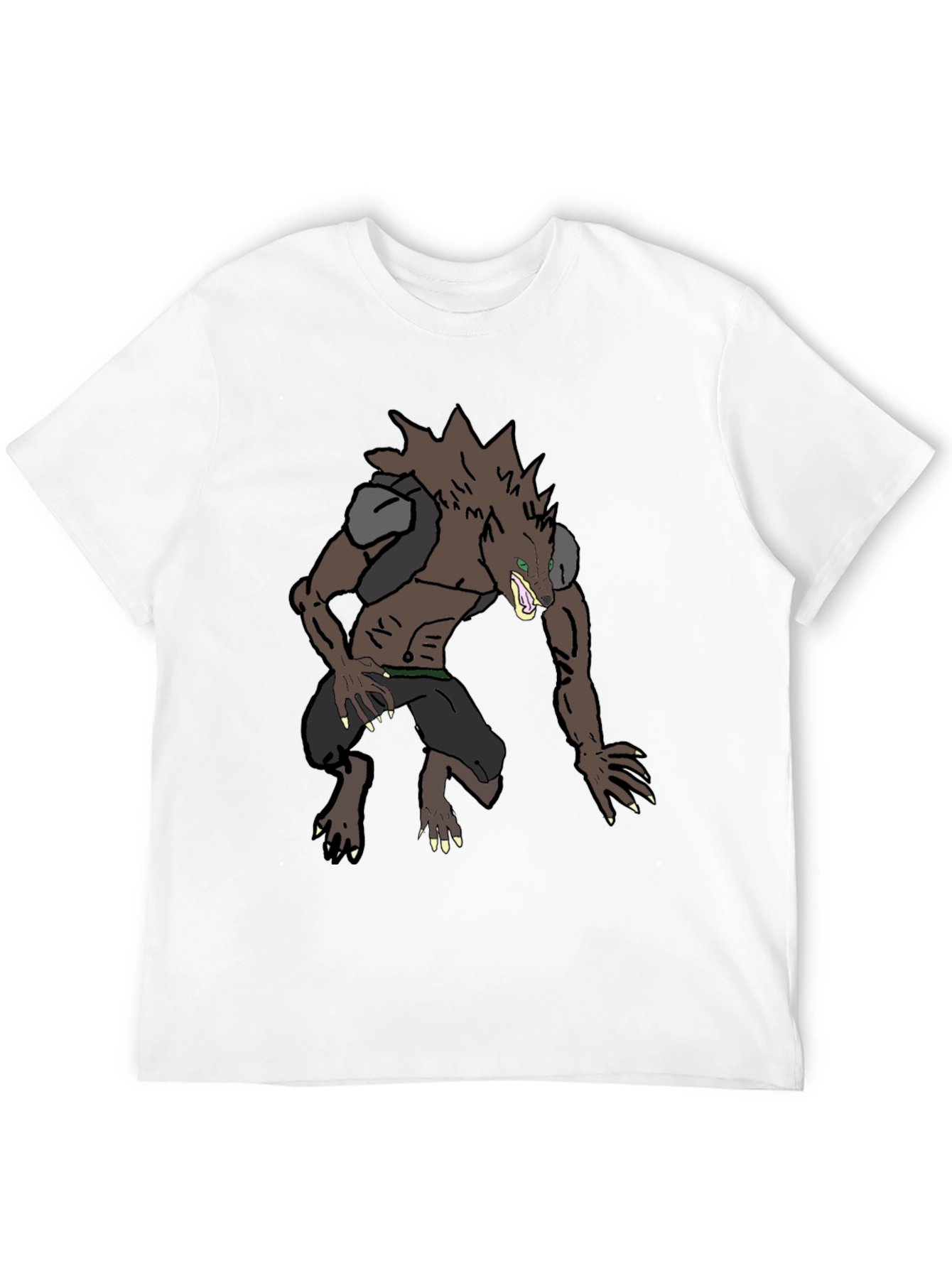 Werewolf Graphic Tee - Black Cotton Blend Shirt
