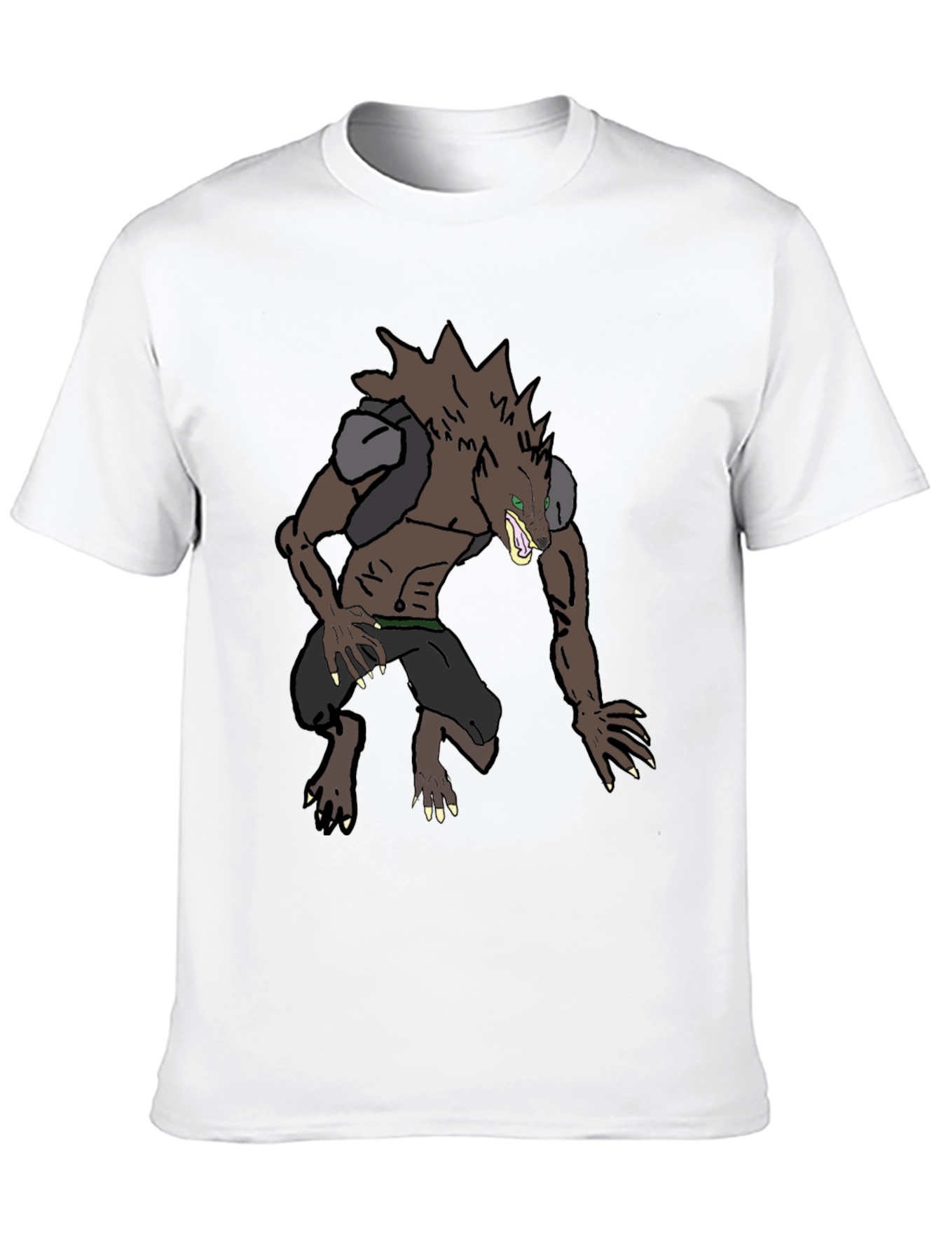 Werewolf Graphic Tee - Black Cotton Blend Shirt