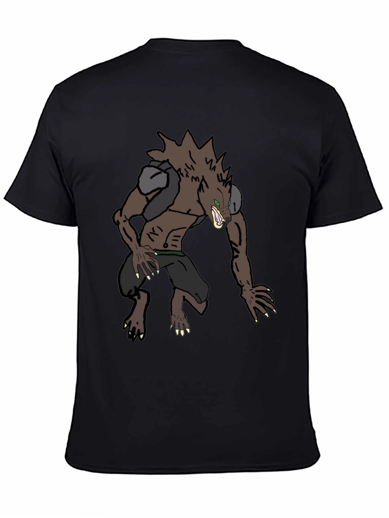 Werewolf Graphic Tee - Black Cotton Blend Shirt