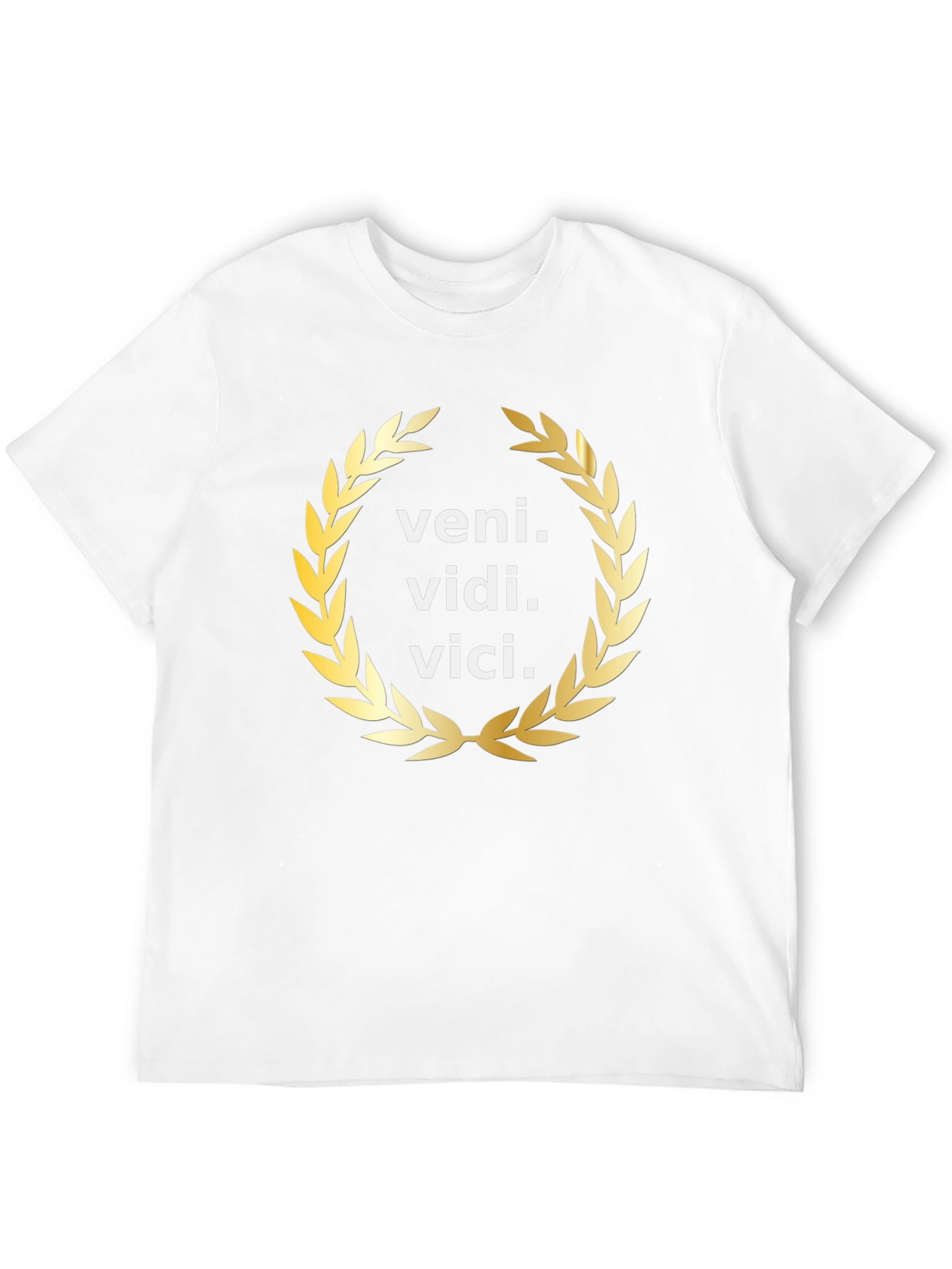 Veni Vidi Vici Gold Wreath Black T-Shirt