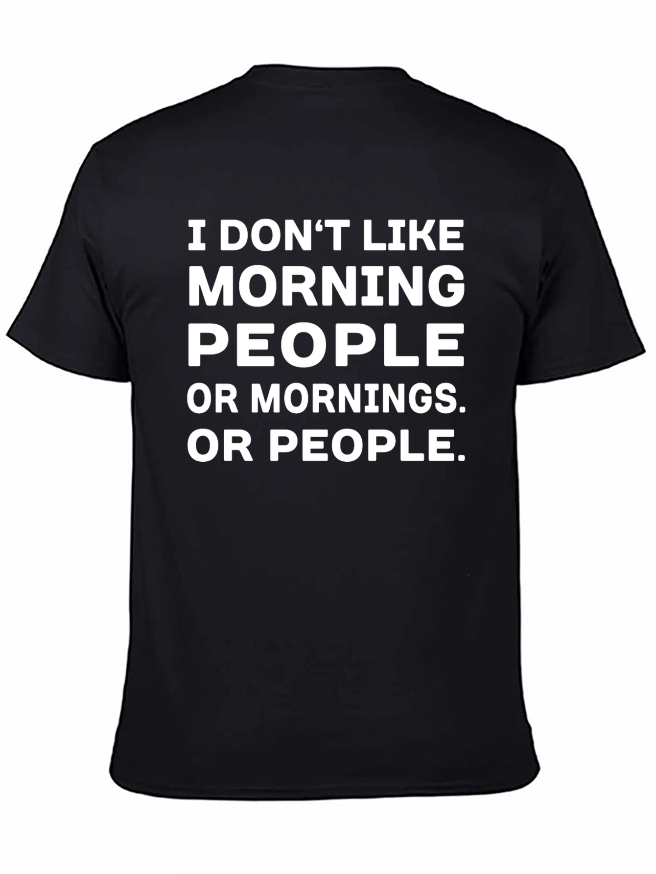 Funny Anti-Morning Black Graphic T-Shirt