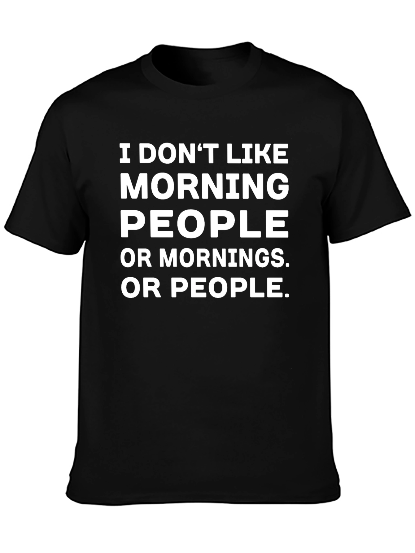 Funny Anti-Morning Black Graphic T-Shirt