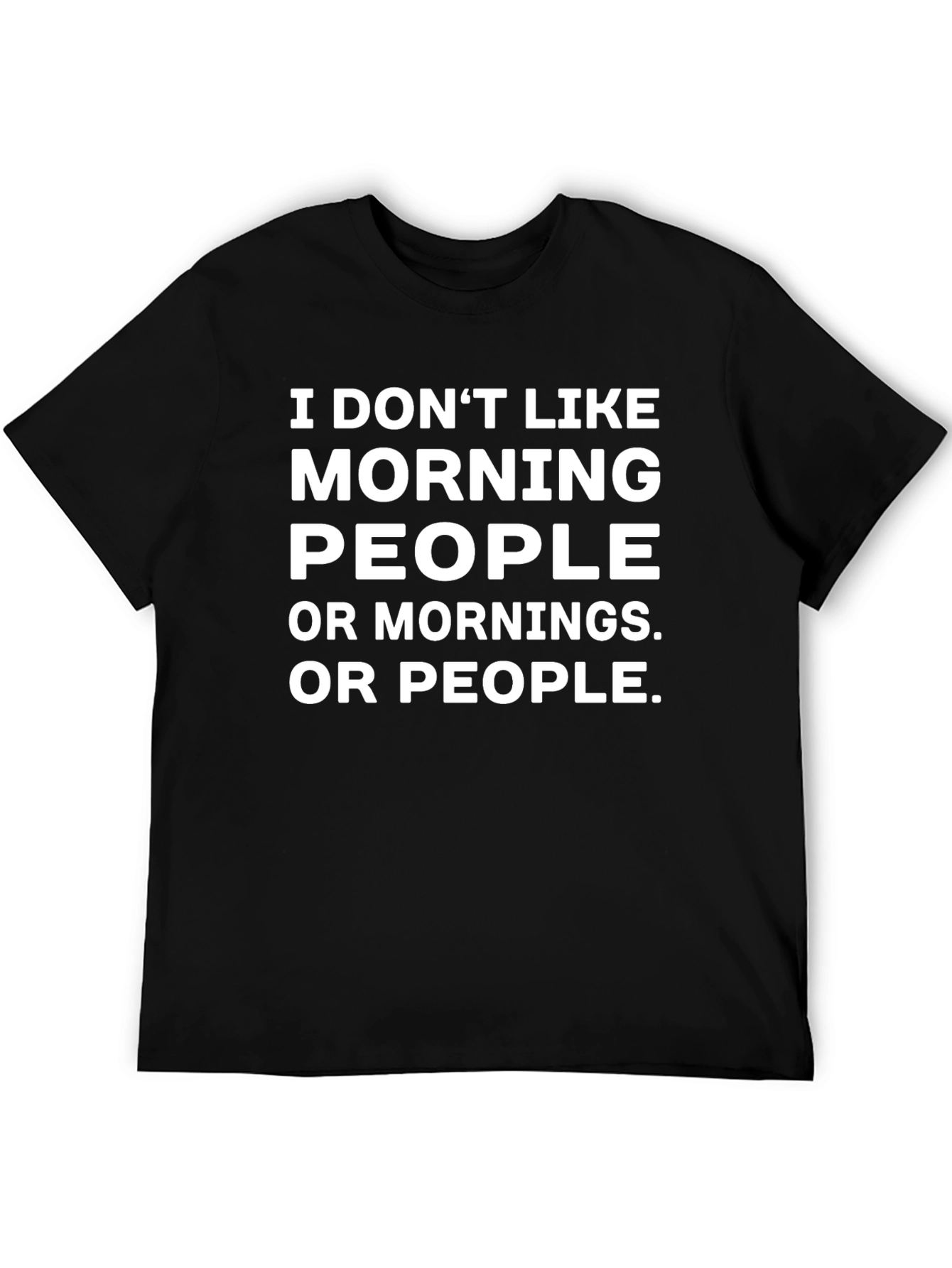 Funny Anti-Morning Black Graphic T-Shirt