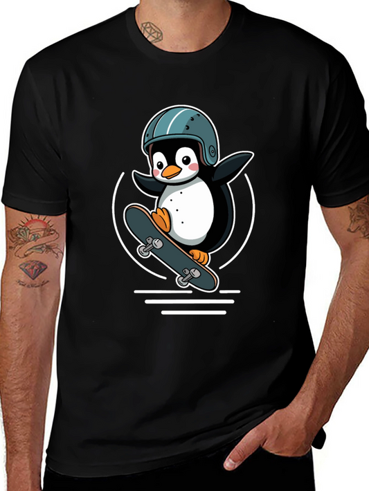 Penguin Skateboarder Graphic Tee