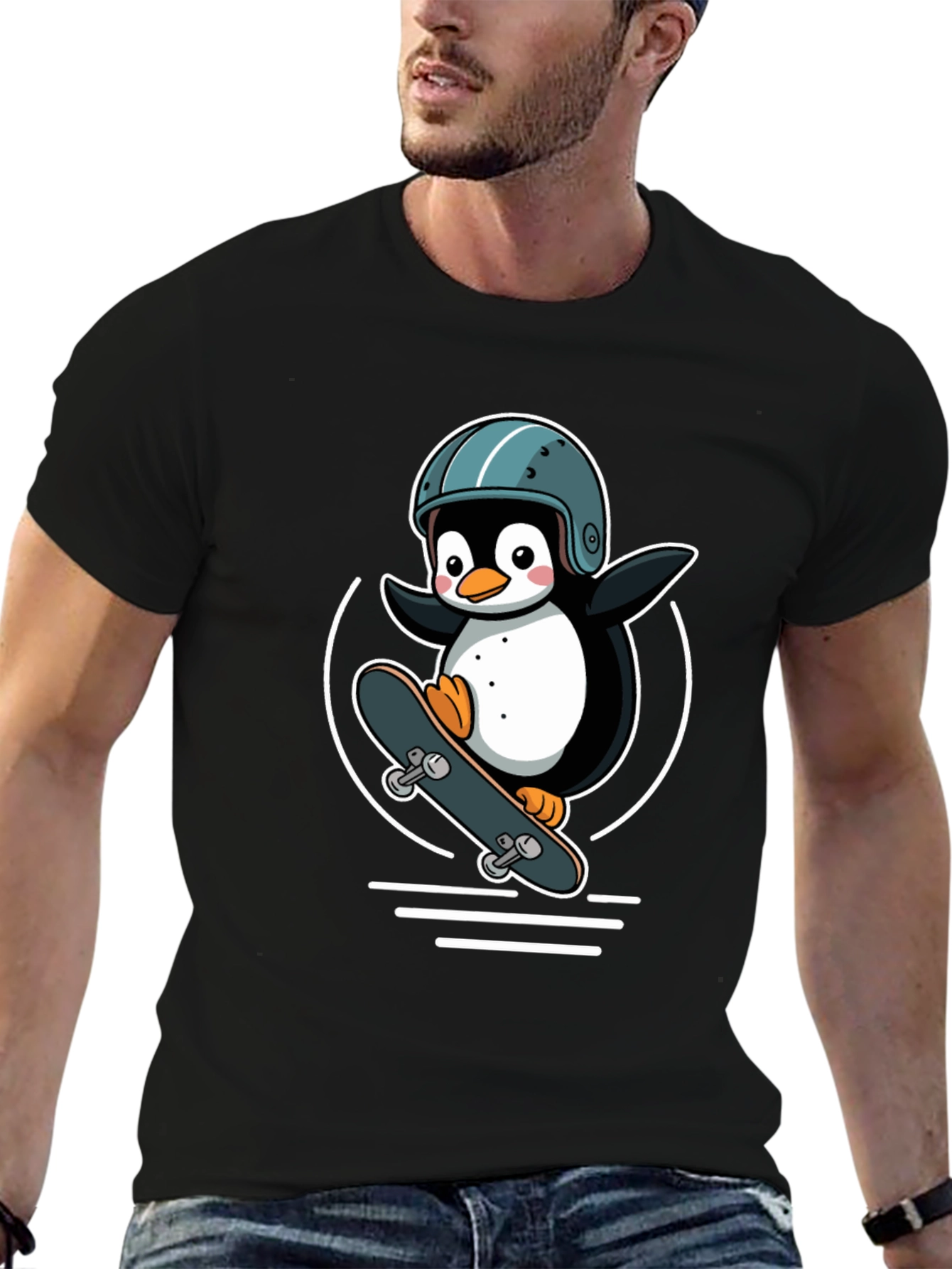Penguin Skateboarder Graphic Tee