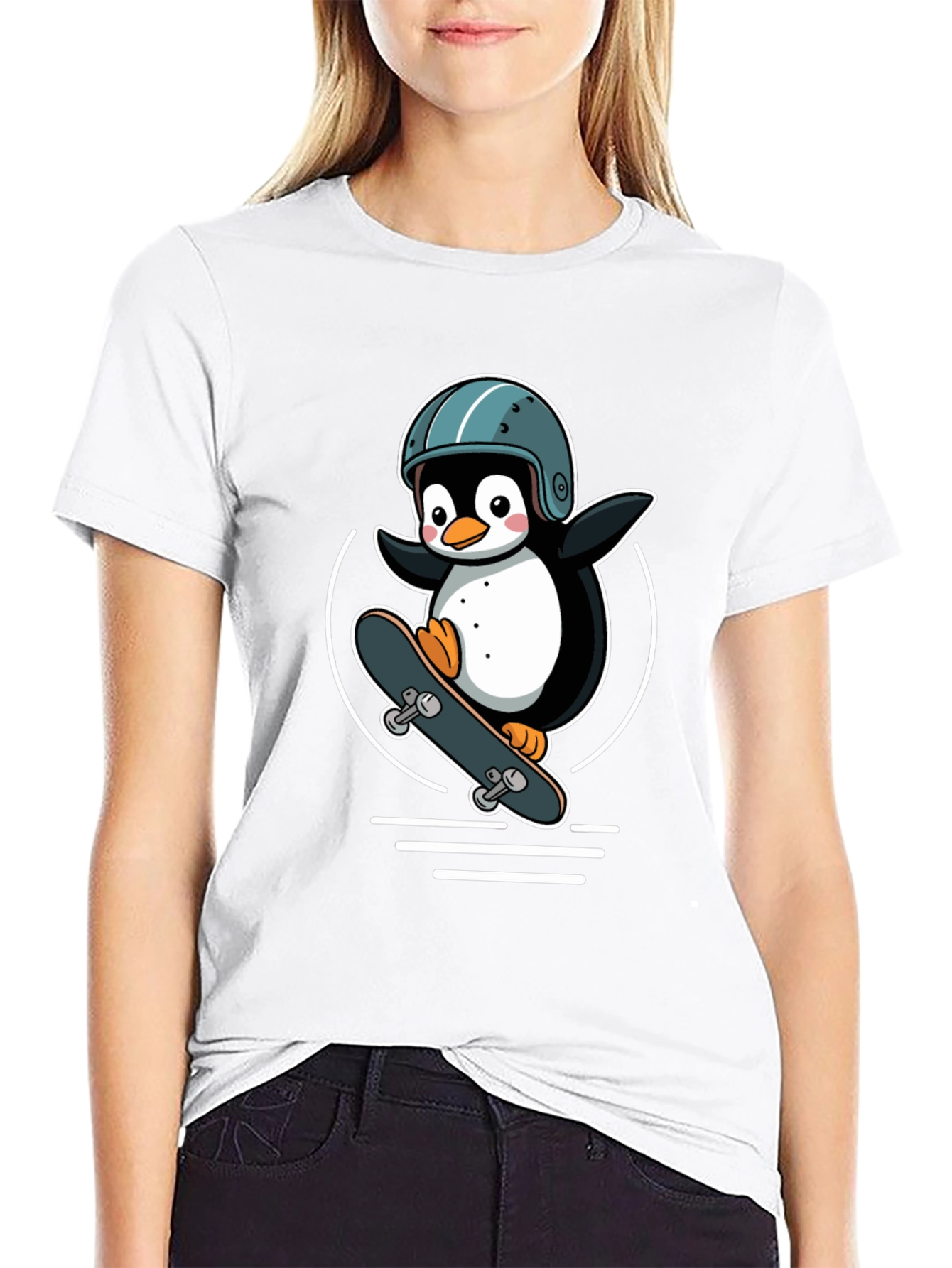 Penguin Skateboarder Graphic Tee