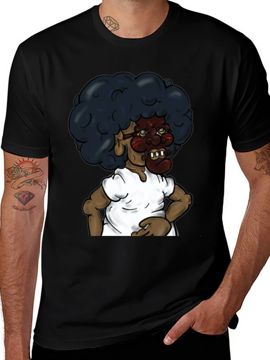 Cartoon Character Graphic Black T-Shirt
