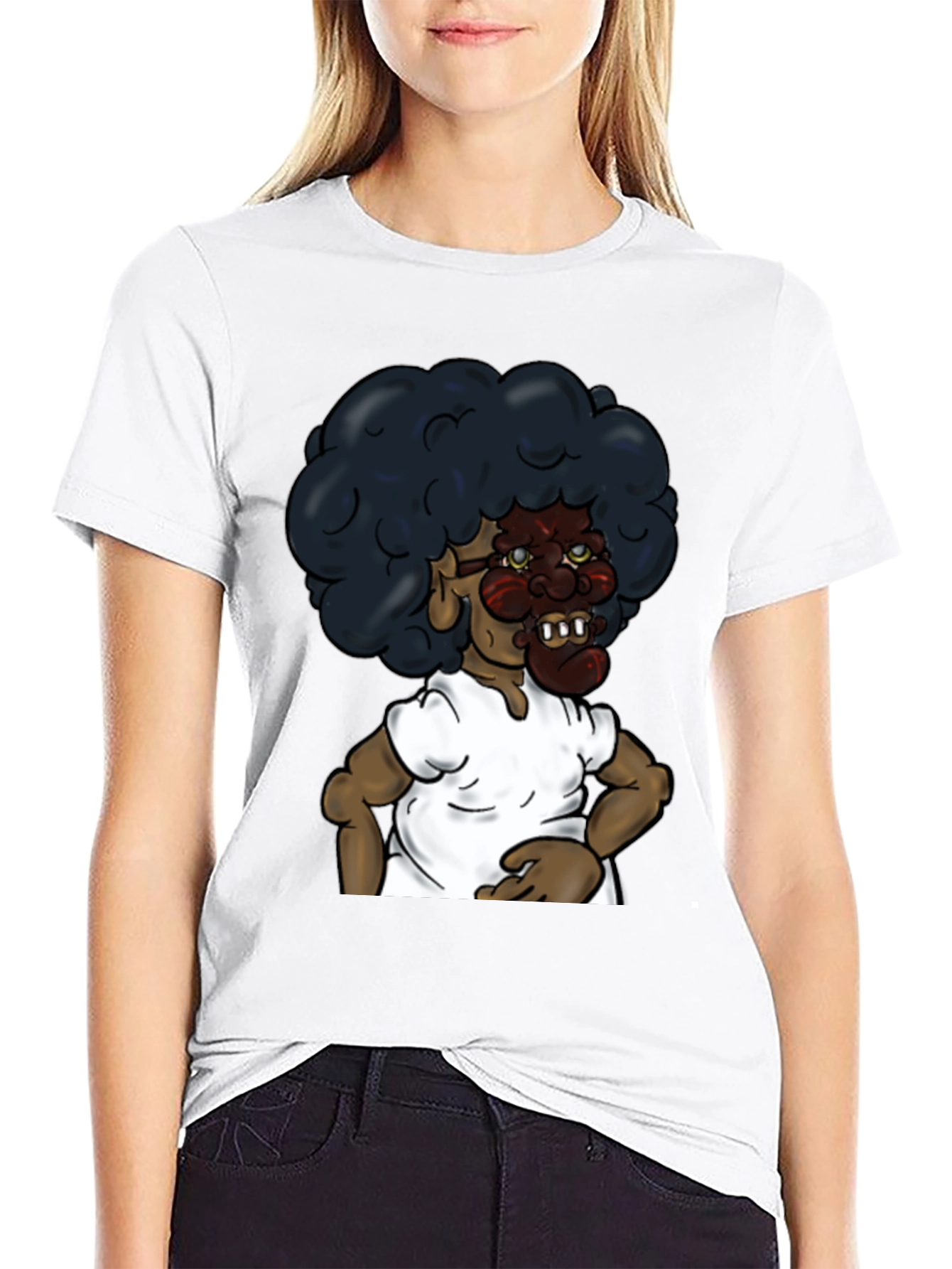 Cartoon Character Graphic Black T-Shirt