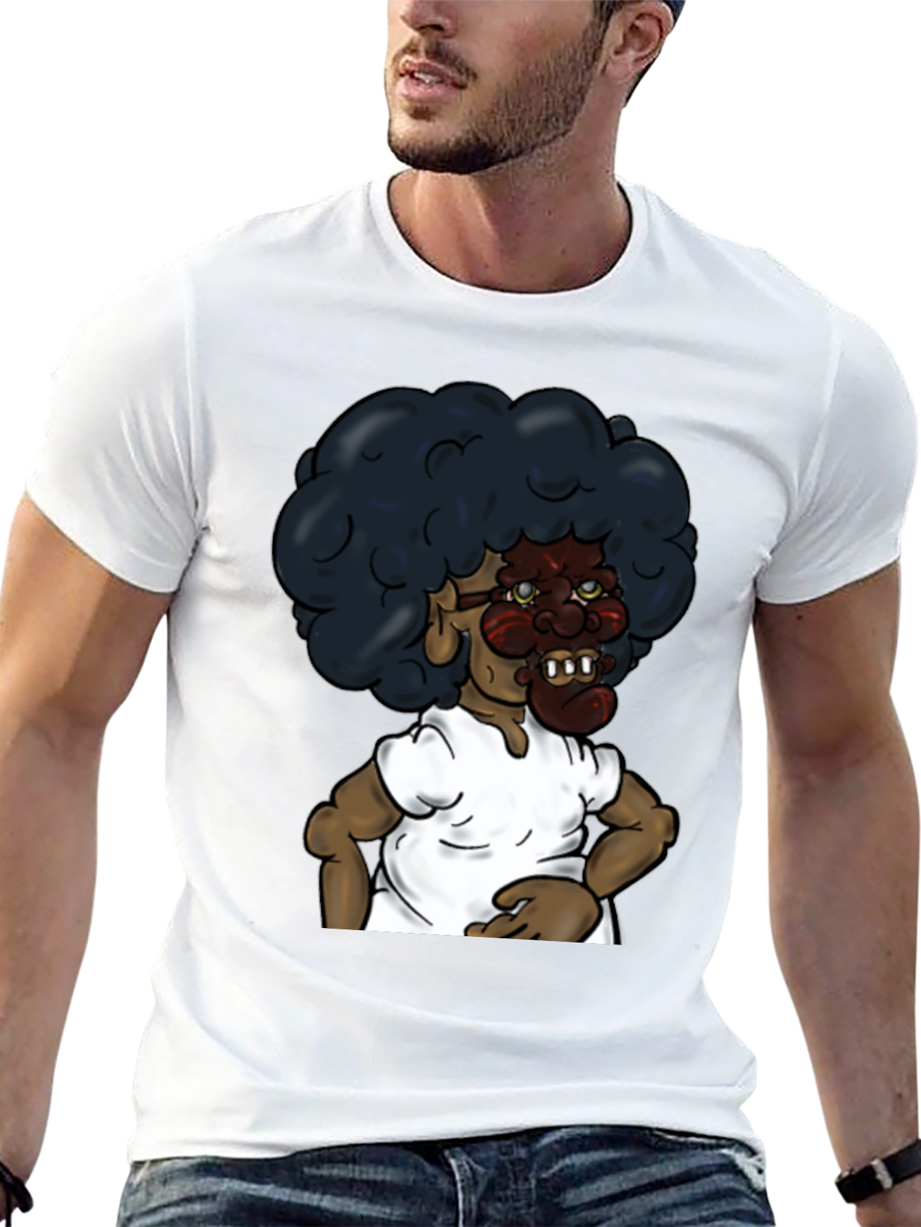 Cartoon Character Graphic Black T-Shirt