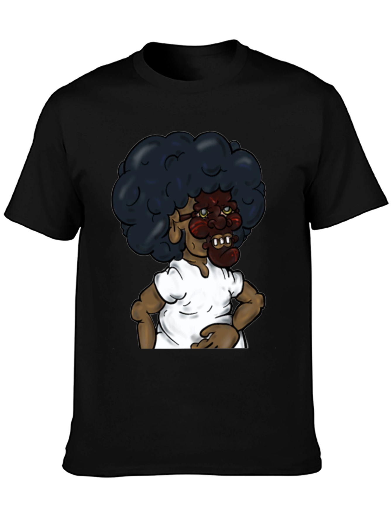 Cartoon Character Graphic Black T-Shirt