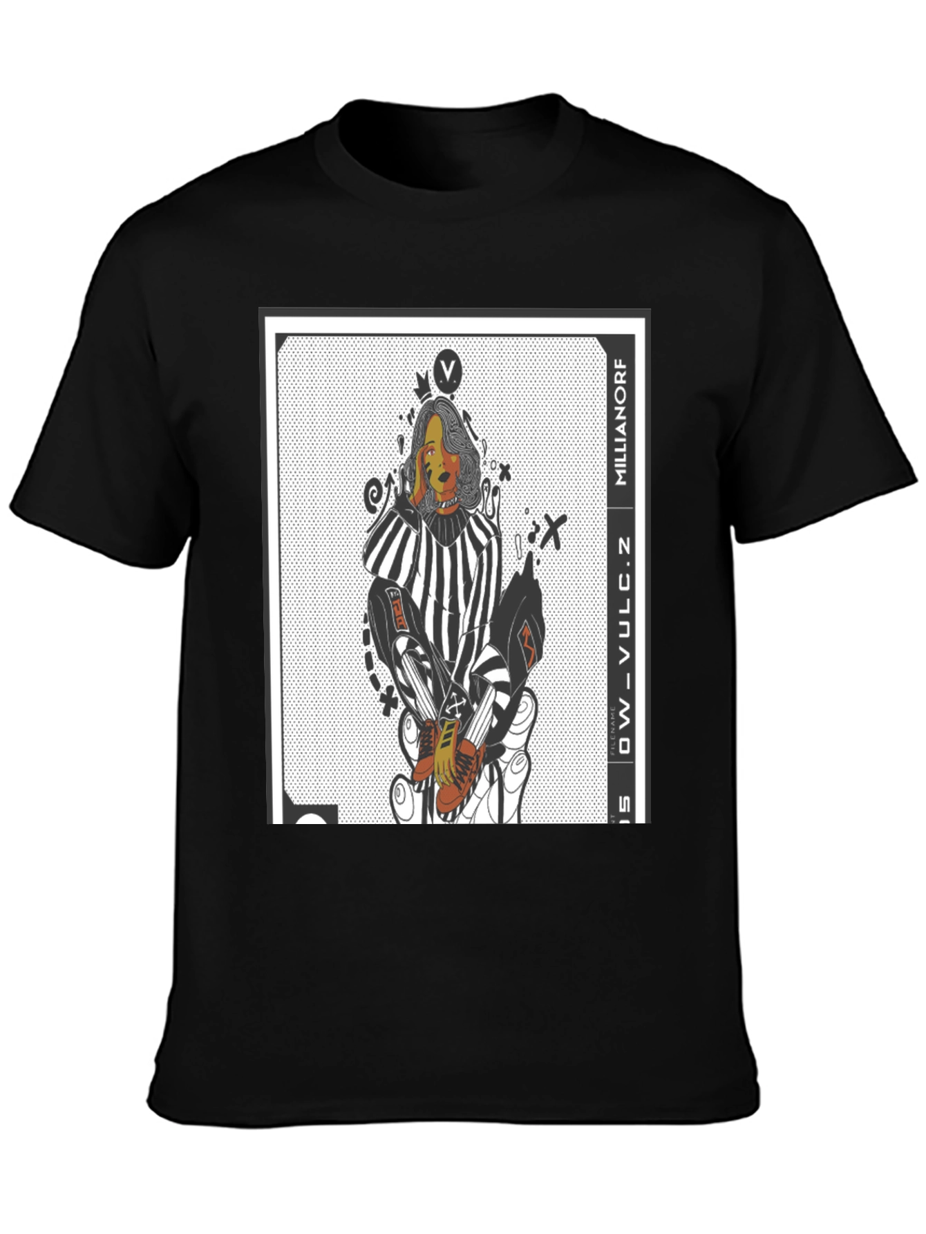 Graphic Print Black Crew Neck T-Shirt