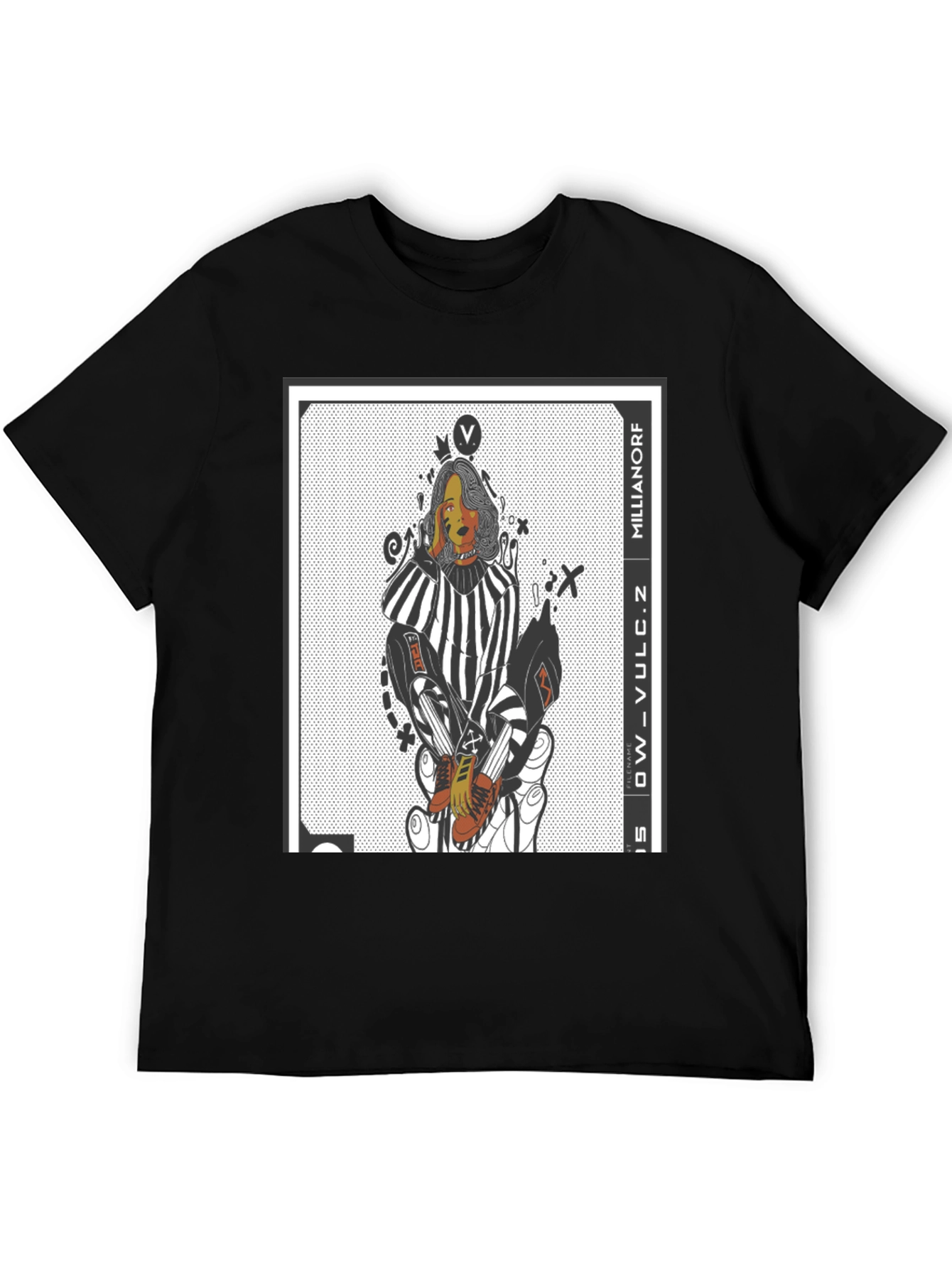 Graphic Print Black Crew Neck T-Shirt