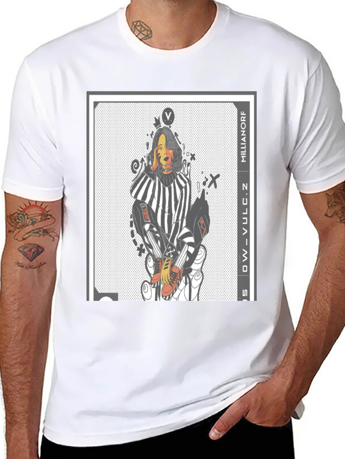 Graphic Print Black Crew Neck T-Shirt