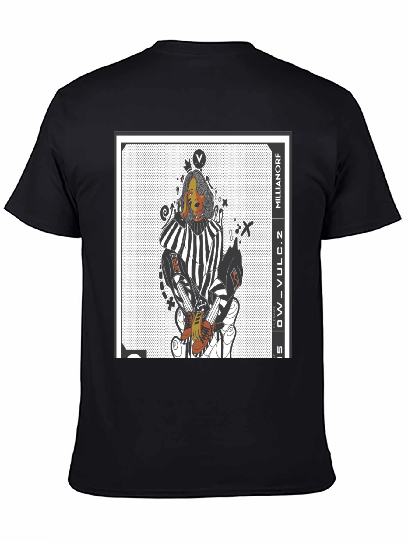 Graphic Print Black Crew Neck T-Shirt